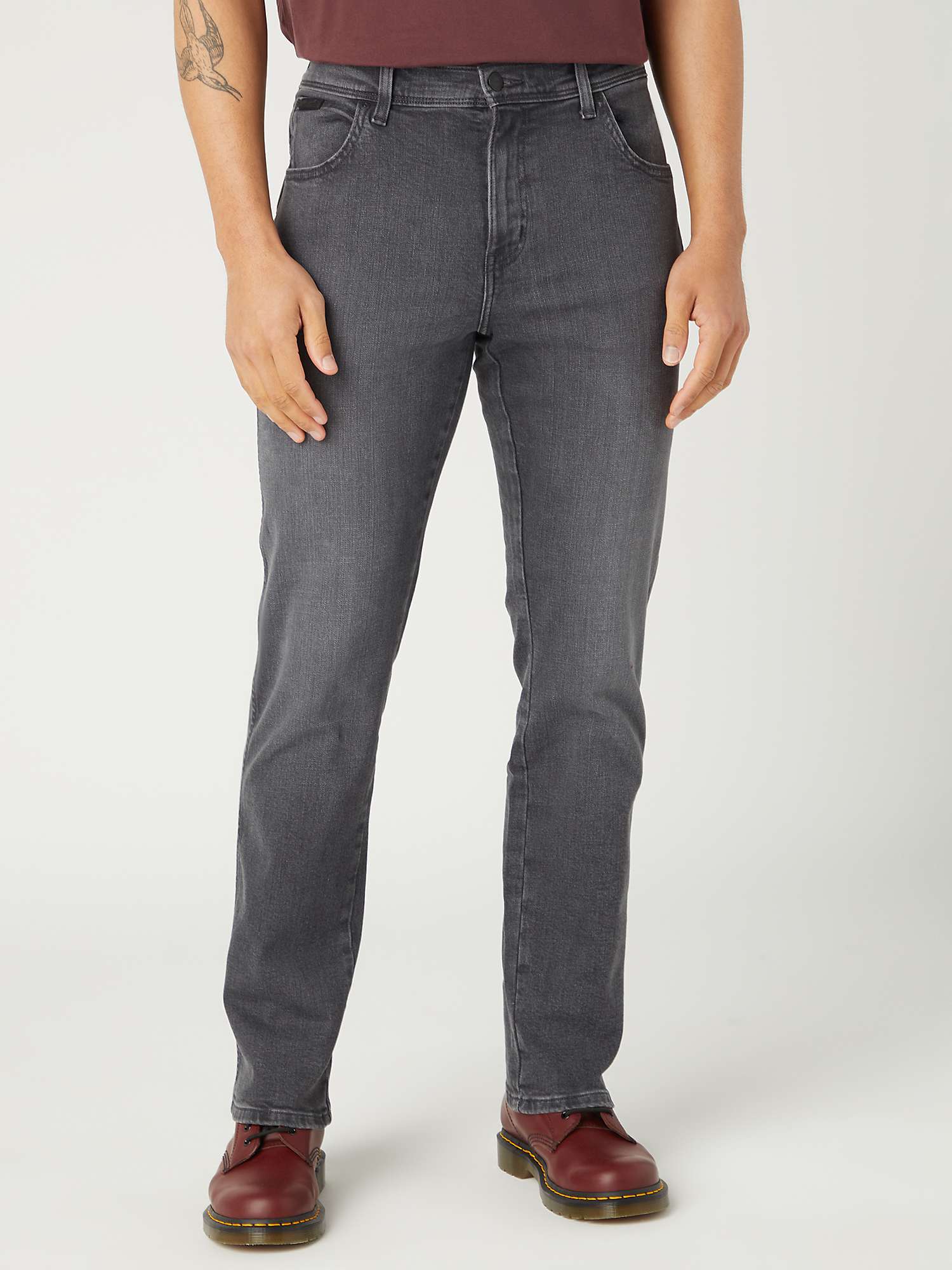 Buy Wrangler Texas Falcon Regular Fit Jeans, Grey Online at johnlewis.com