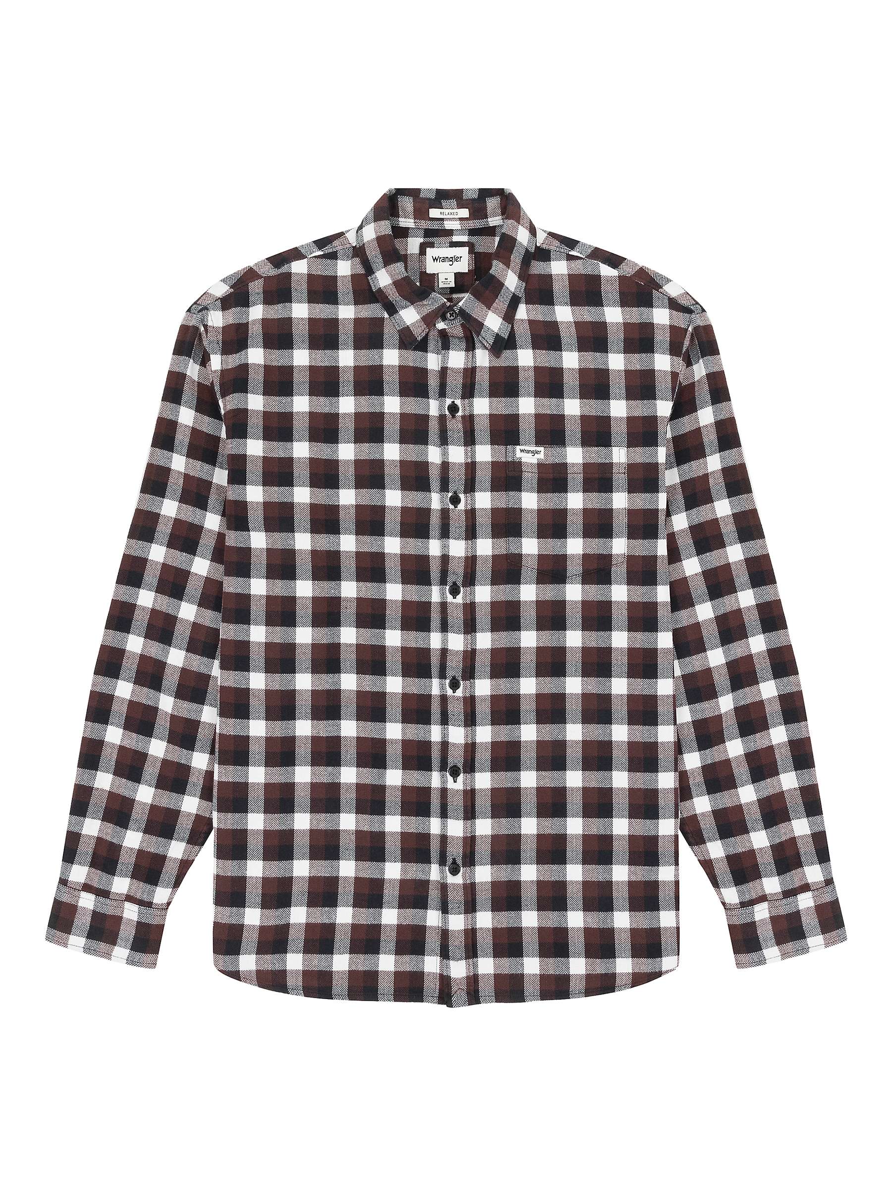 Buy Wrangler Long Sleeve One Pocket Check Shirt, Dahlia Online at johnlewis.com