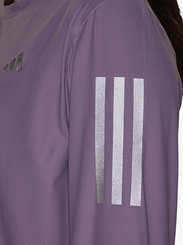 adidas Own The Run Long Sleeve Recycled Running Top, Preloved Fig