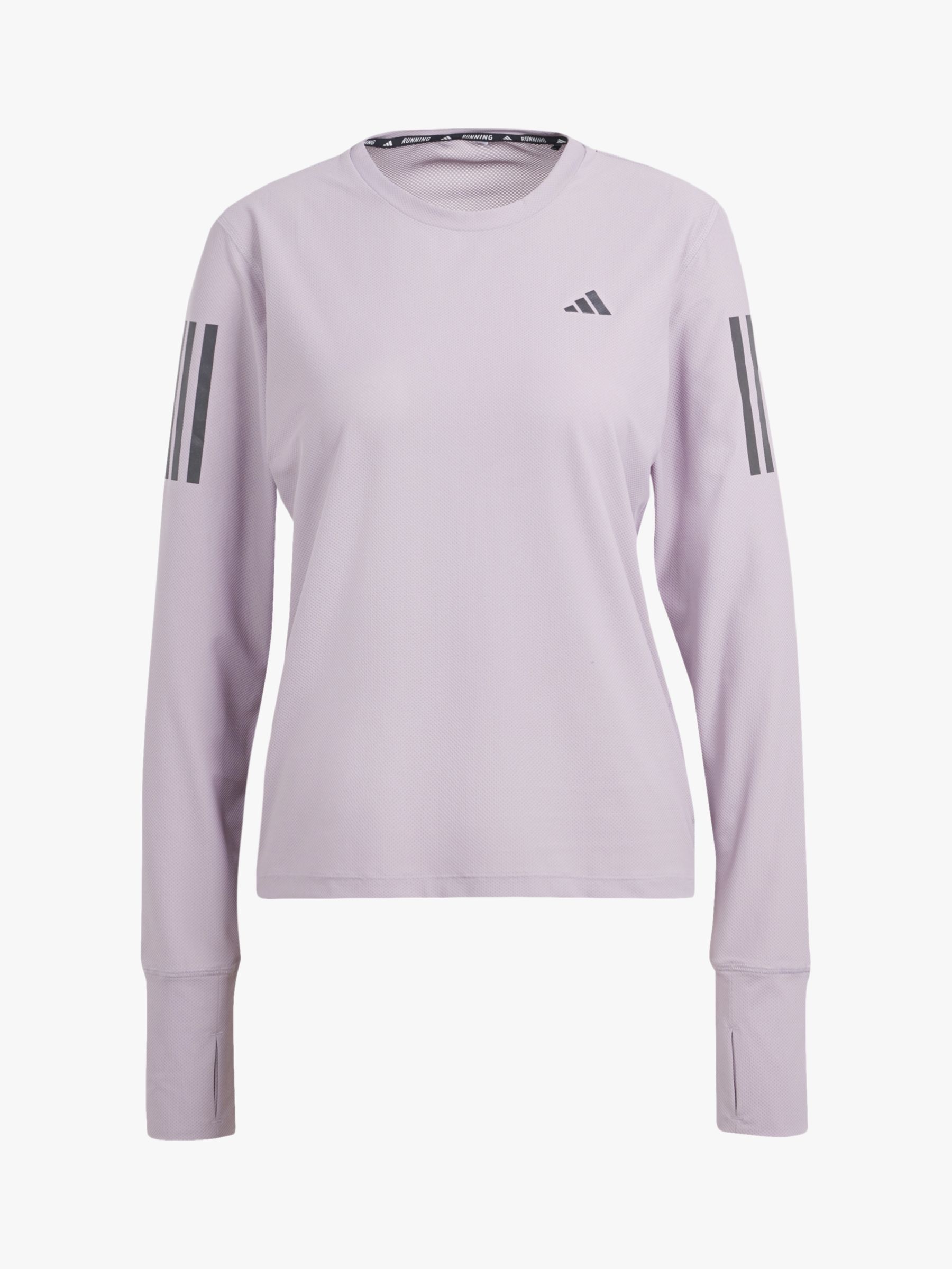 adidas Own The Run Long Sleeve Recycled Running Top, Preloved Fig, XS