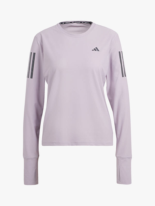adidas Own The Run Long Sleeve Recycled Running Top, Preloved Fig