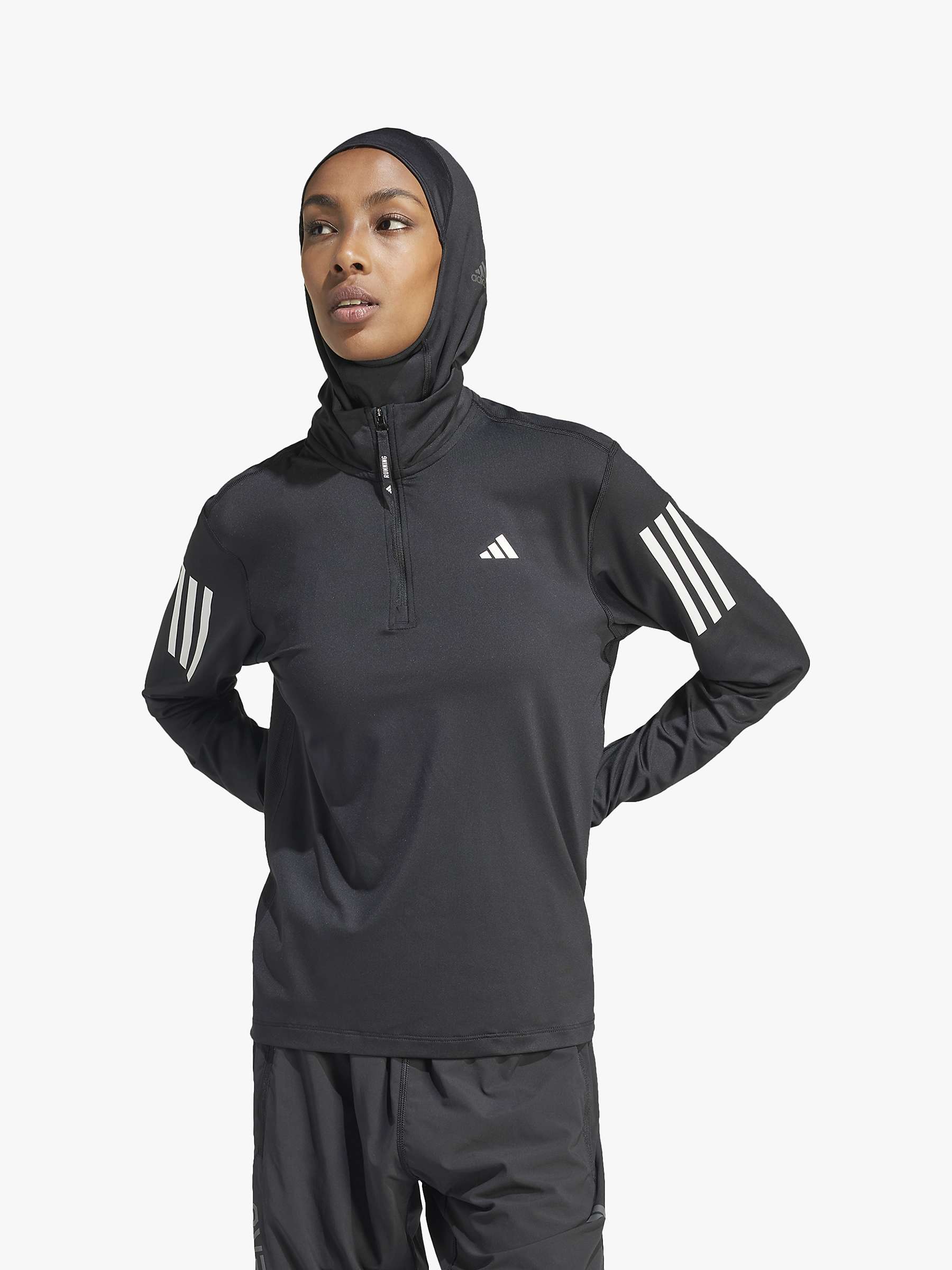 Buy adidas Women's Own The Run 1/2 Zip Running Top, Blacl Online at johnlewis.com
