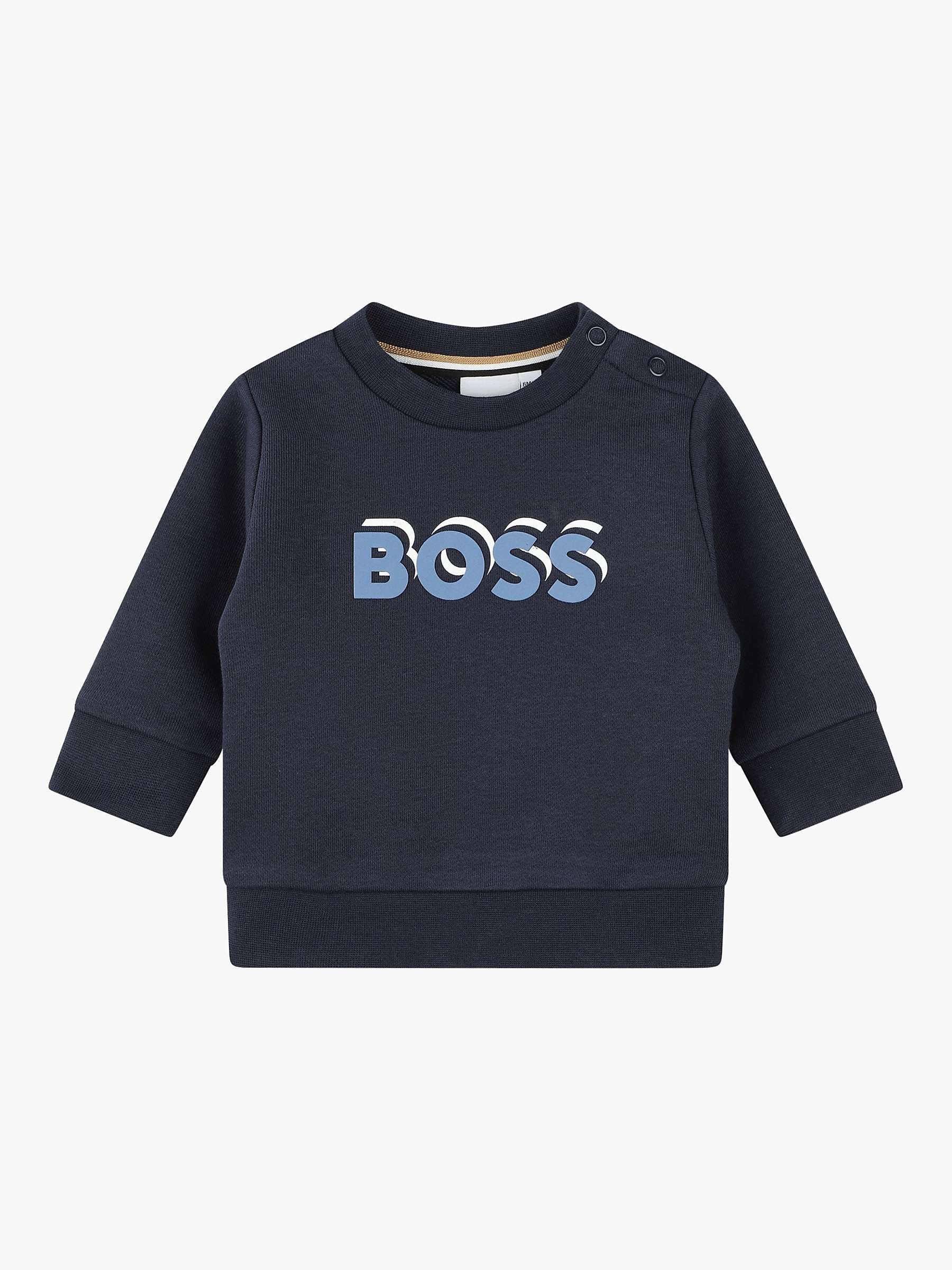 Buy HUGO BOSS BOSS Baby French Terry Sweatshirt, Navy Online at johnlewis.com