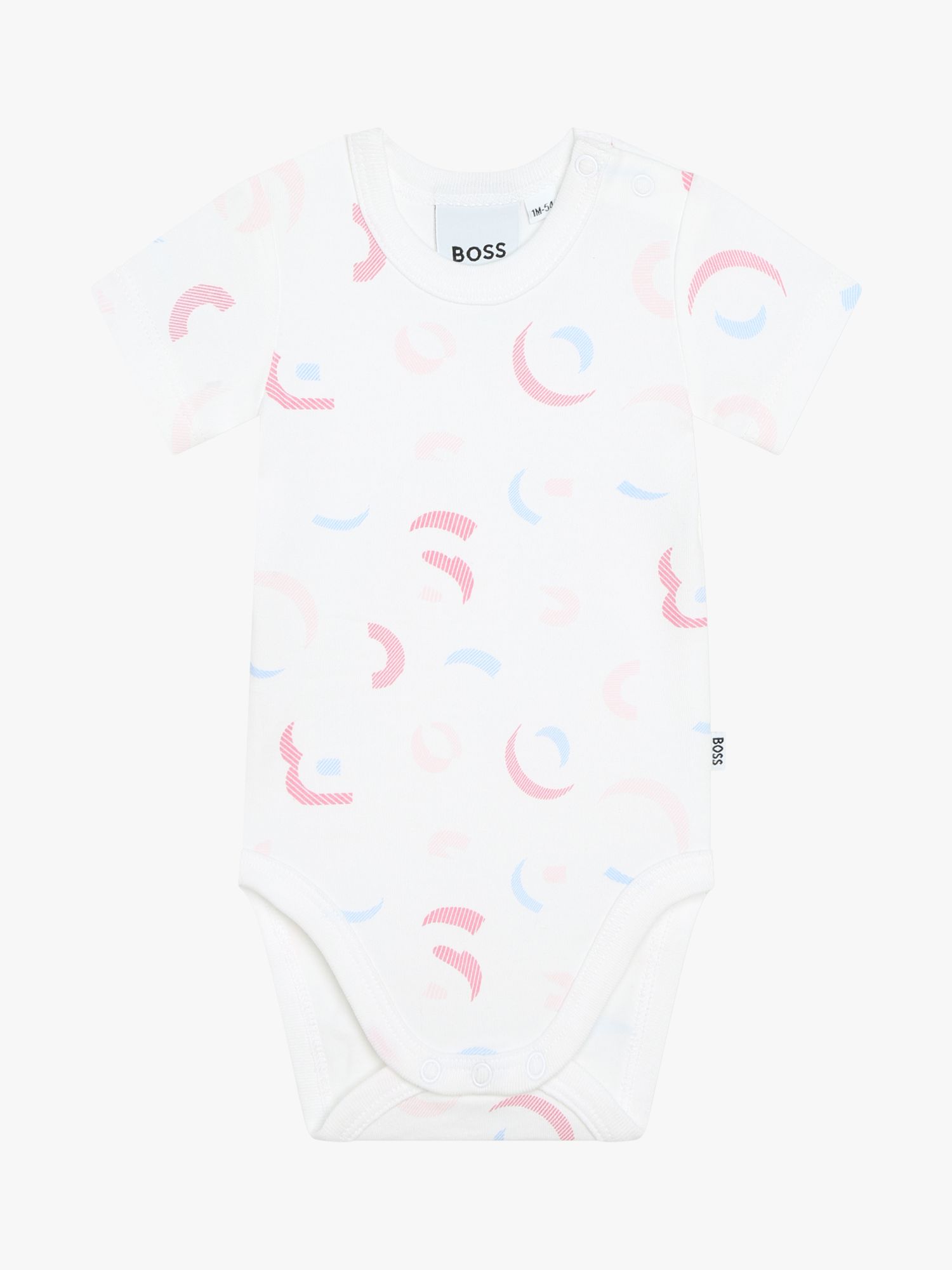 Buy BOSS Baby Logo Monogram Short Sleeve Bodysuits, Pack Of 2, Rose Online at johnlewis.com