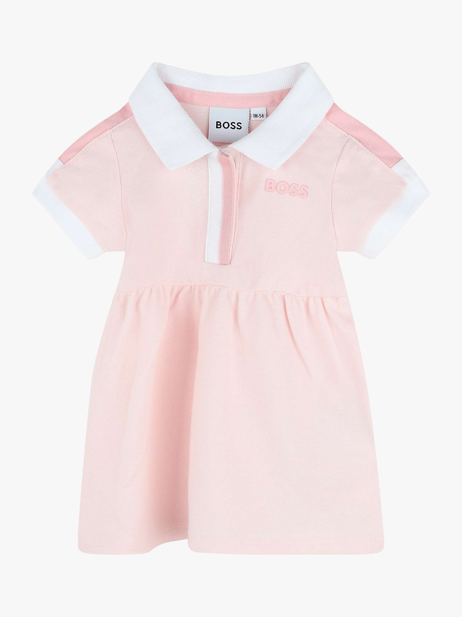 Buy BOSS Baby Polo Dress, Pink Online at johnlewis.com