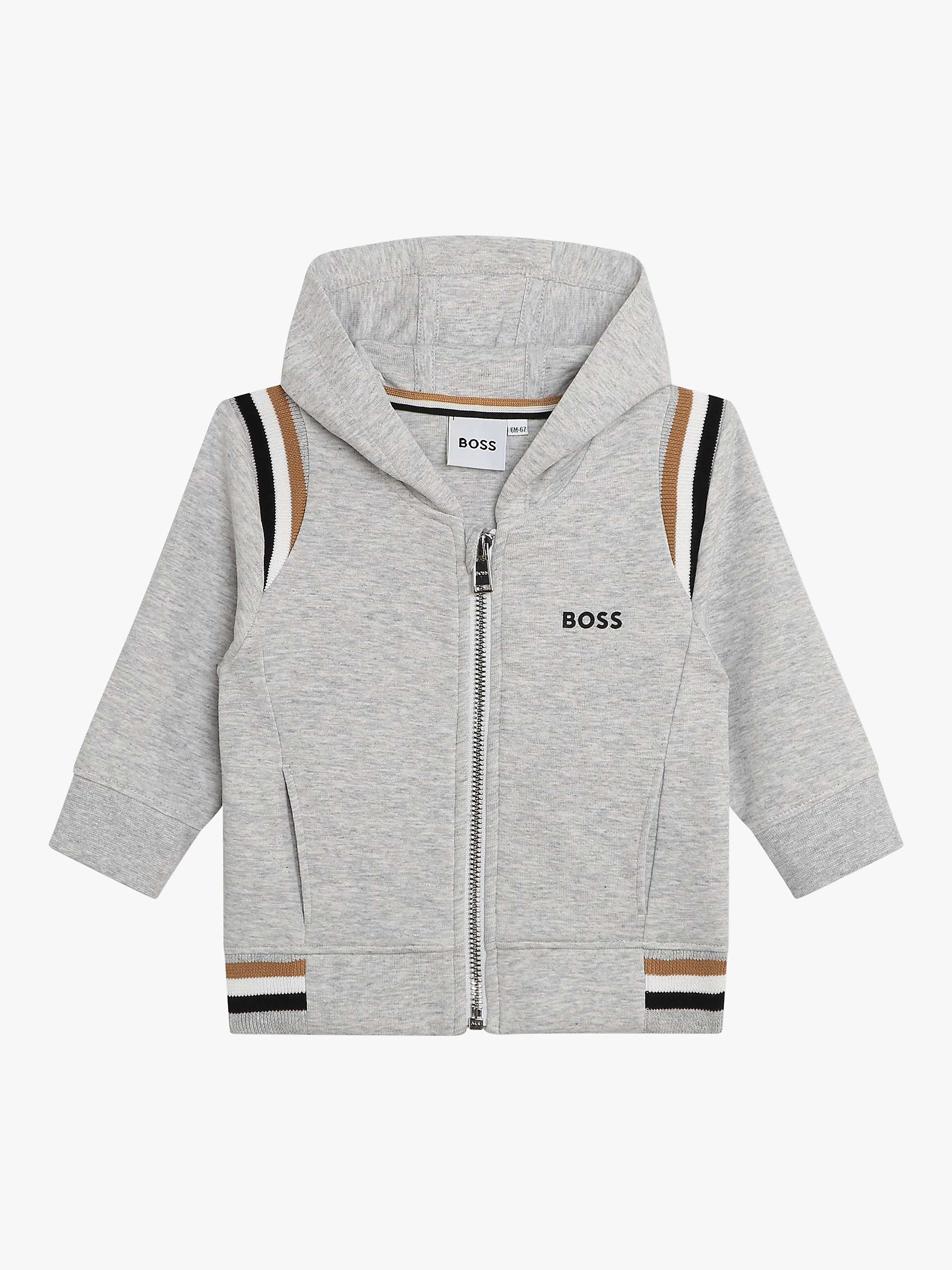 Buy BOSS Baby Stripe Tracksuit Set, Grey Online at johnlewis.com