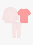 BOSS Baby Logo T-Shirt, Trousers & Zip Through Cardigan Set, Rose