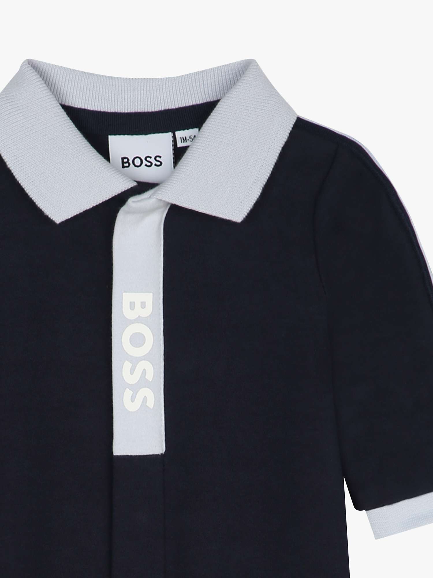 Buy BOSS Baby Collared Pyjamas, Black/White Online at johnlewis.com