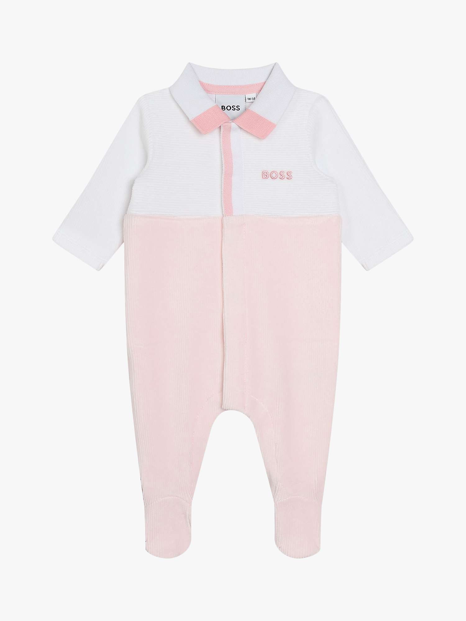 Buy BOSS Baby Colour Block Pyjamas, Pink Online at johnlewis.com