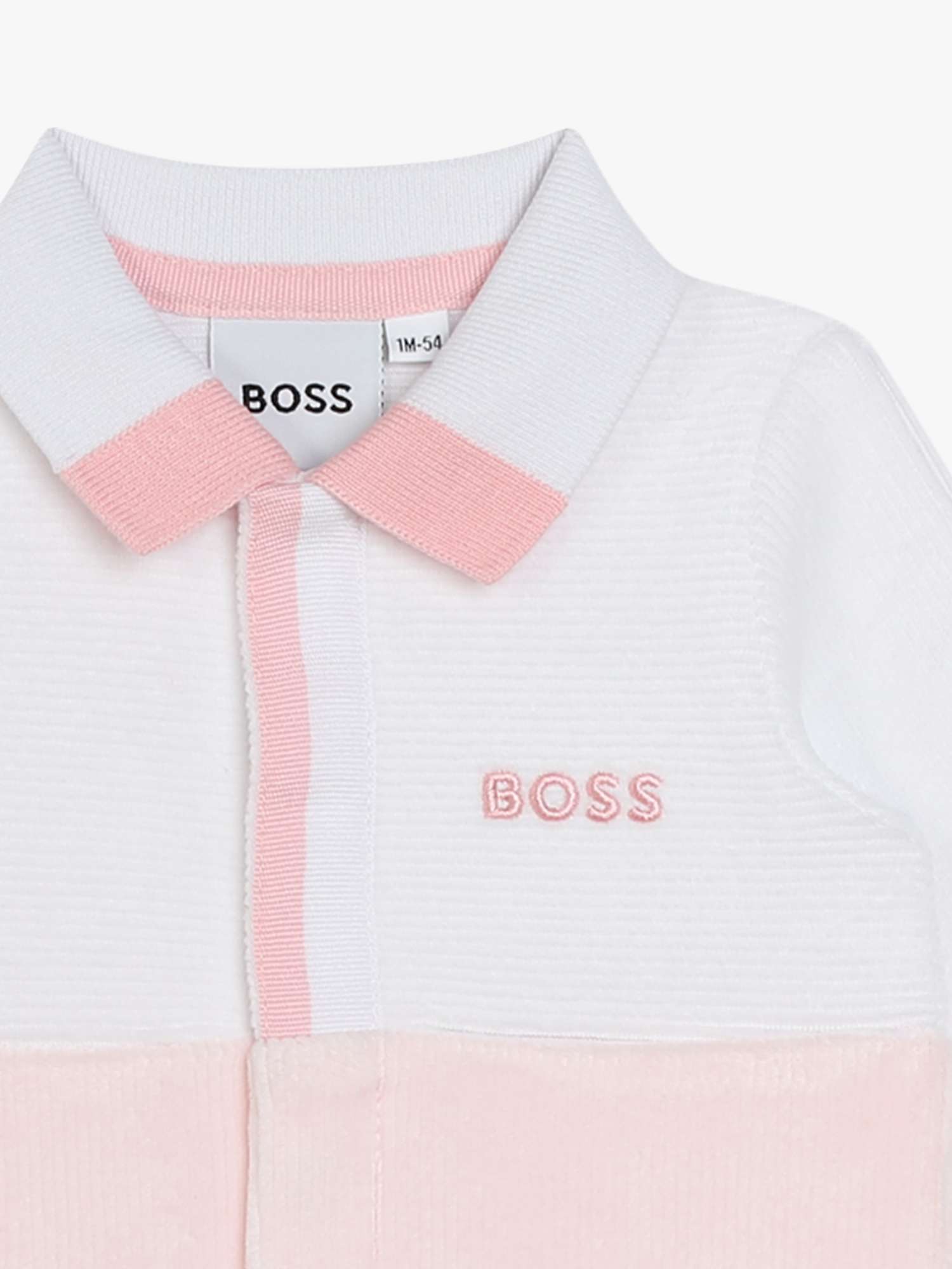 Buy BOSS Baby Colour Block Pyjamas, Pink Online at johnlewis.com