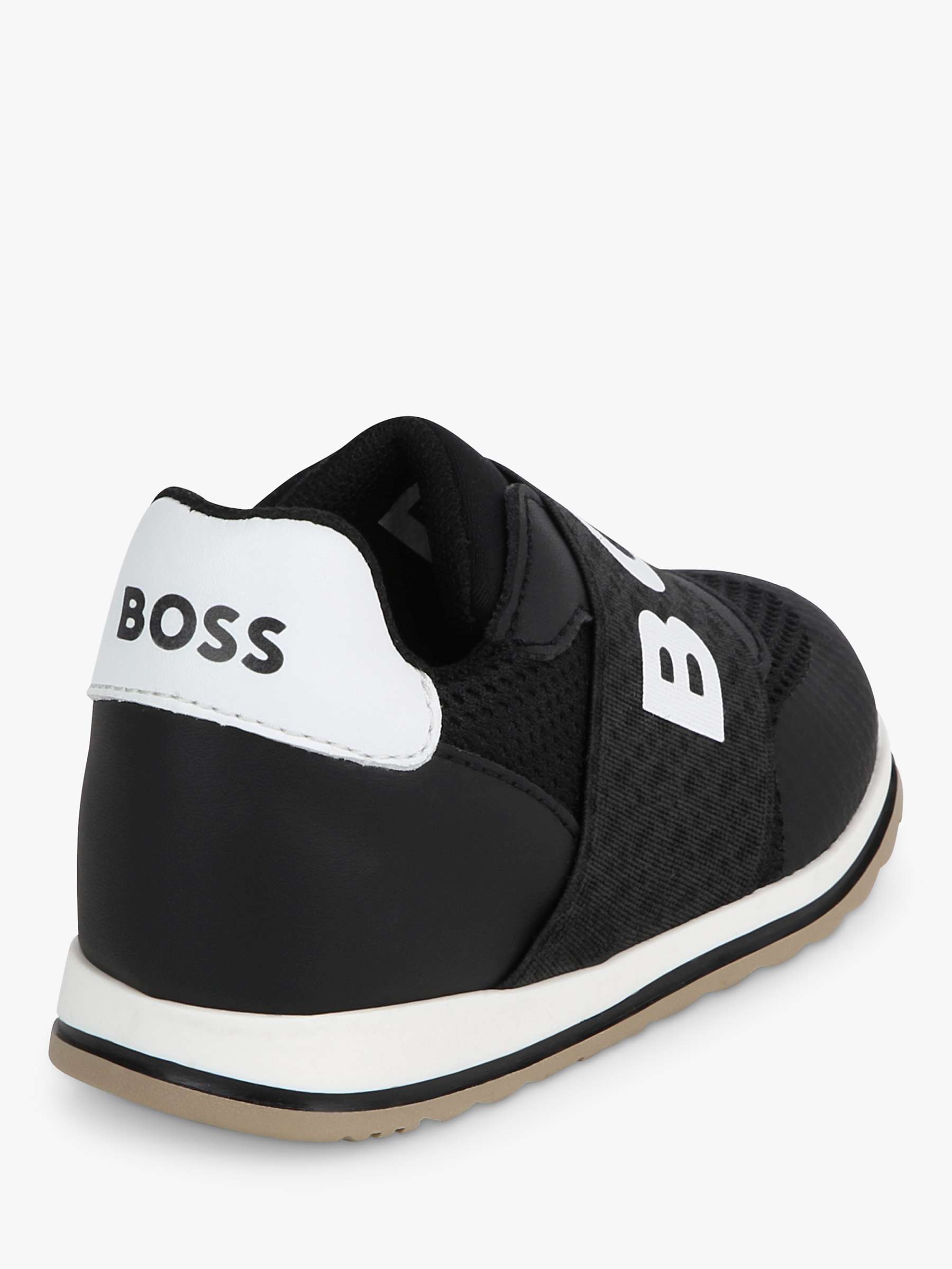 Buy BOSS Baby Logo Riptape Trainers, Black Online at johnlewis.com