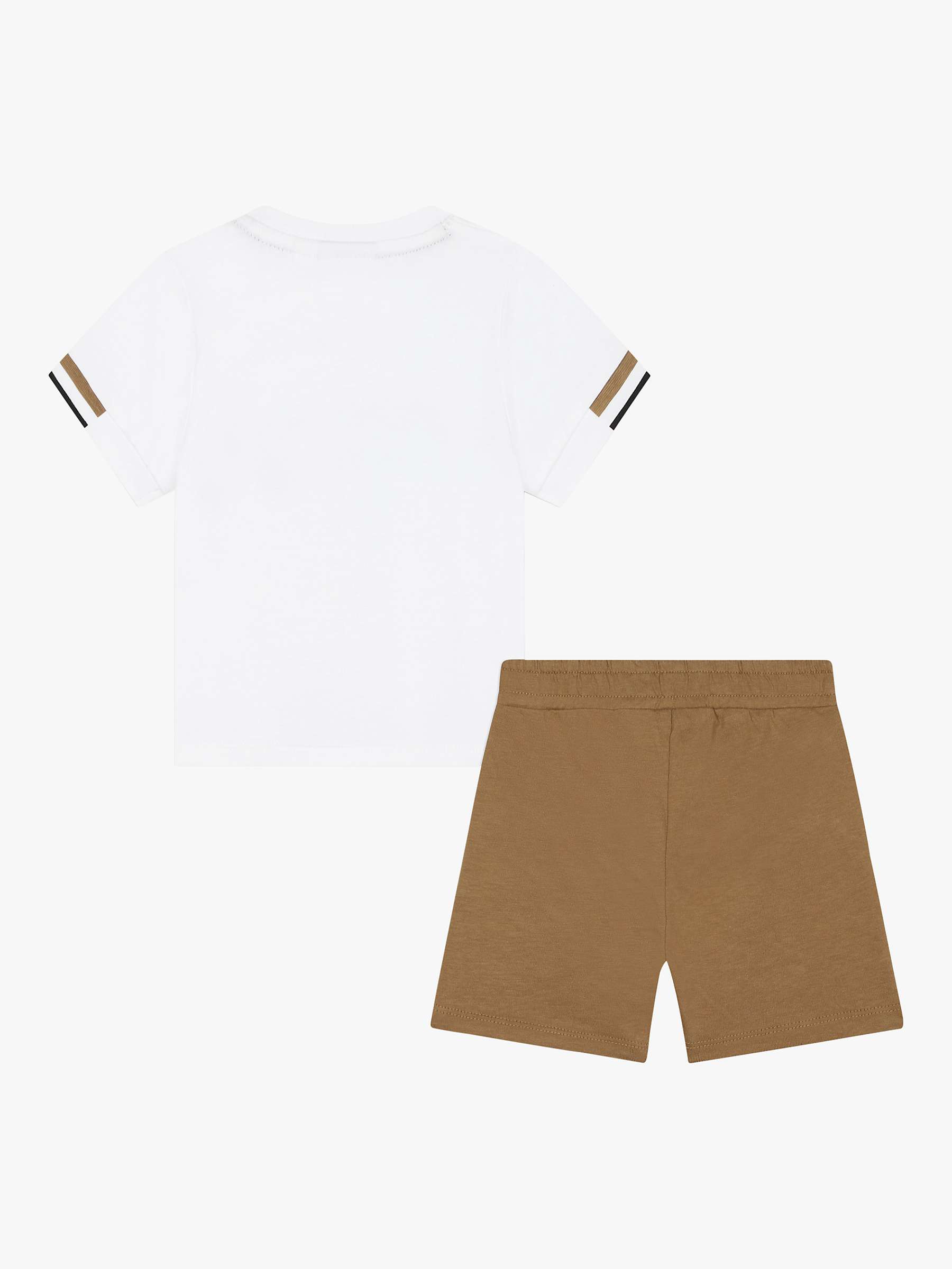 Buy BOSS Baby T-Shirt & Bermuda Short Set, Brown/White Online at johnlewis.com