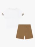 BOSS Baby T-Shirt & Bermuda Short Set, Brown/White, Brown/White