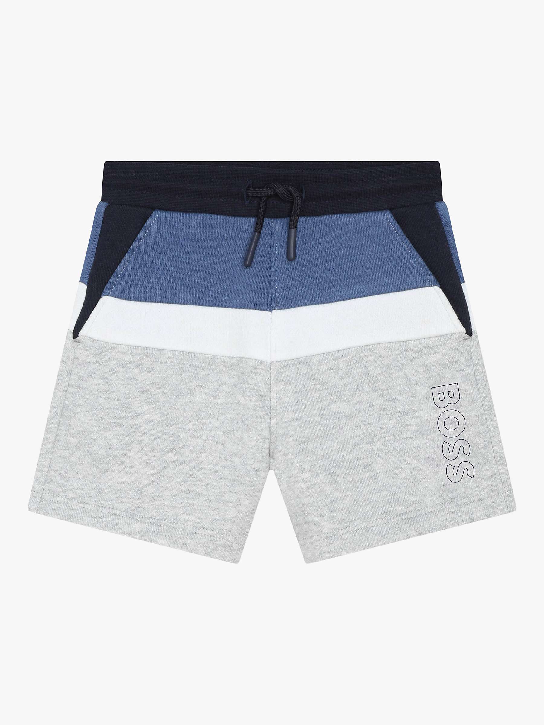 Buy BOSS Baby Stripe Drawstring Bermuda Shorts, Grey/Multi Online at johnlewis.com