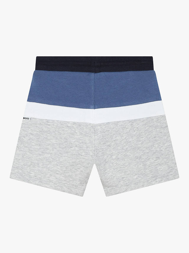 BOSS Baby Stripe Drawstring Bermuda Shorts, Grey/Multi