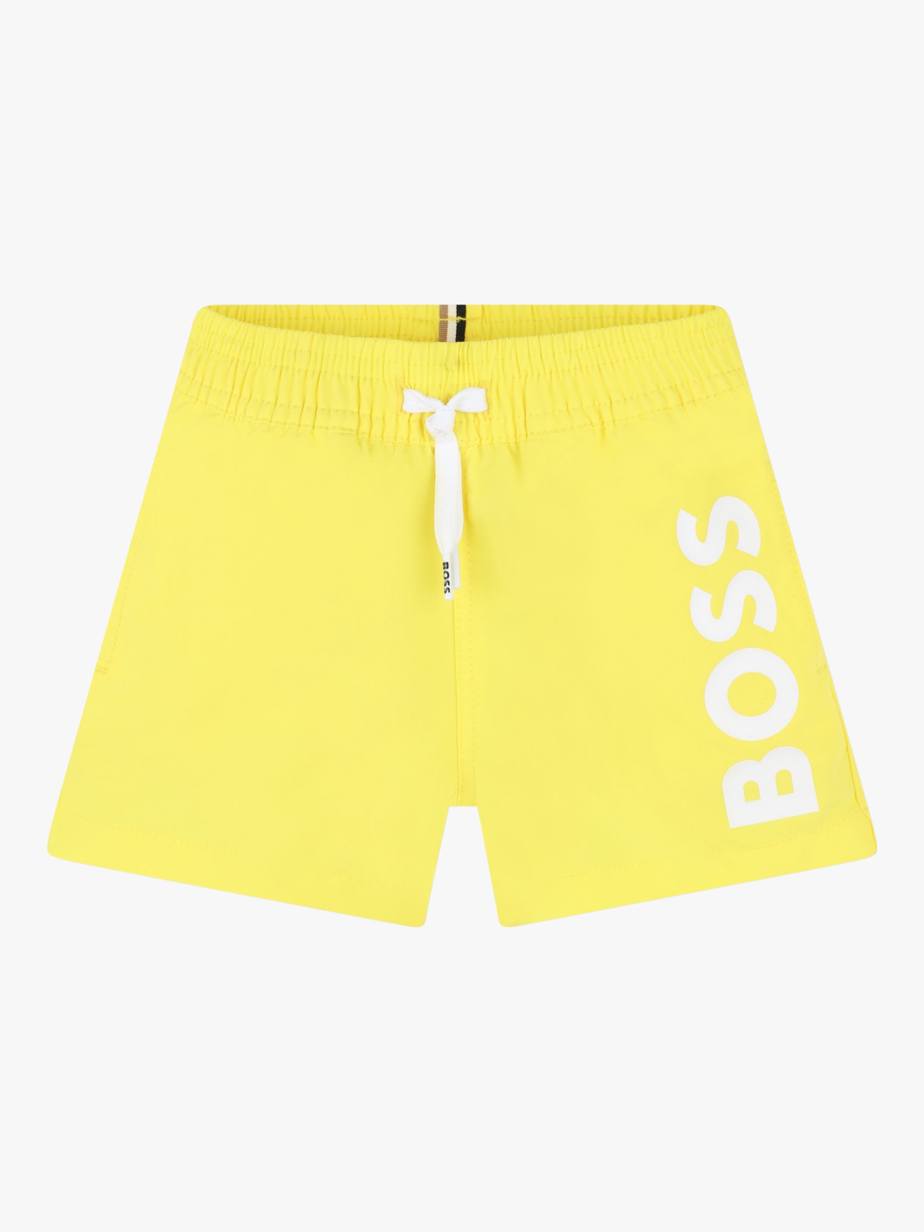 BOSS Baby Logo Drawstring Swim Shorts, Yellow, 2 years