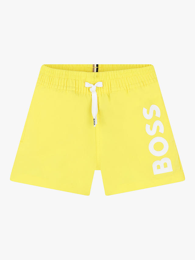 BOSS Baby Logo Drawstring Swim Shorts, Yellow