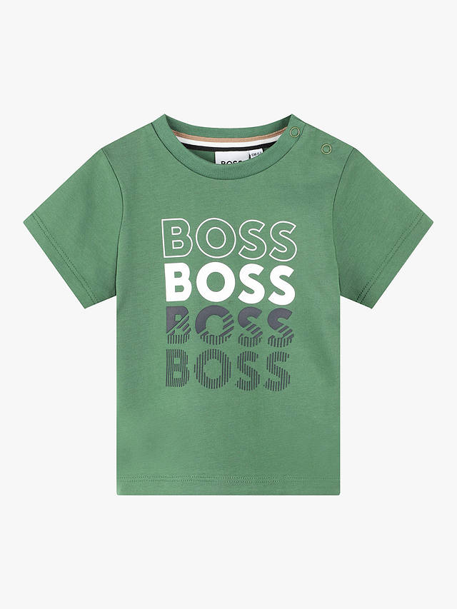 BOSS Baby Logo Short Sleeve T-Shirt, Green Mid