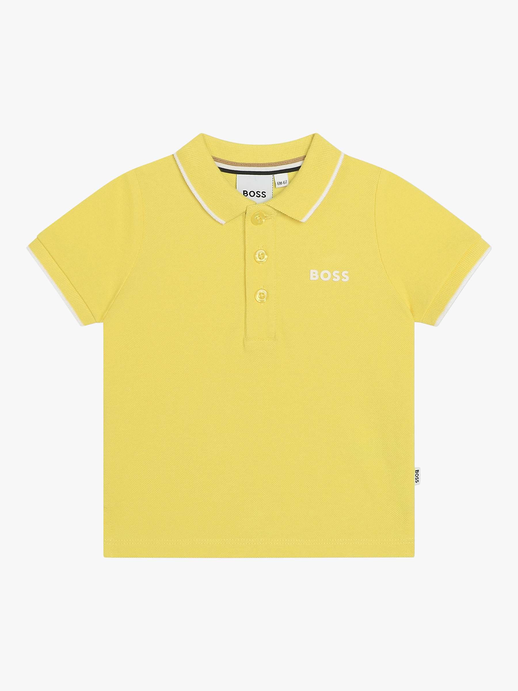 Buy BOSS Baby Short Sleeve Polo Shirt, Yellow Online at johnlewis.com
