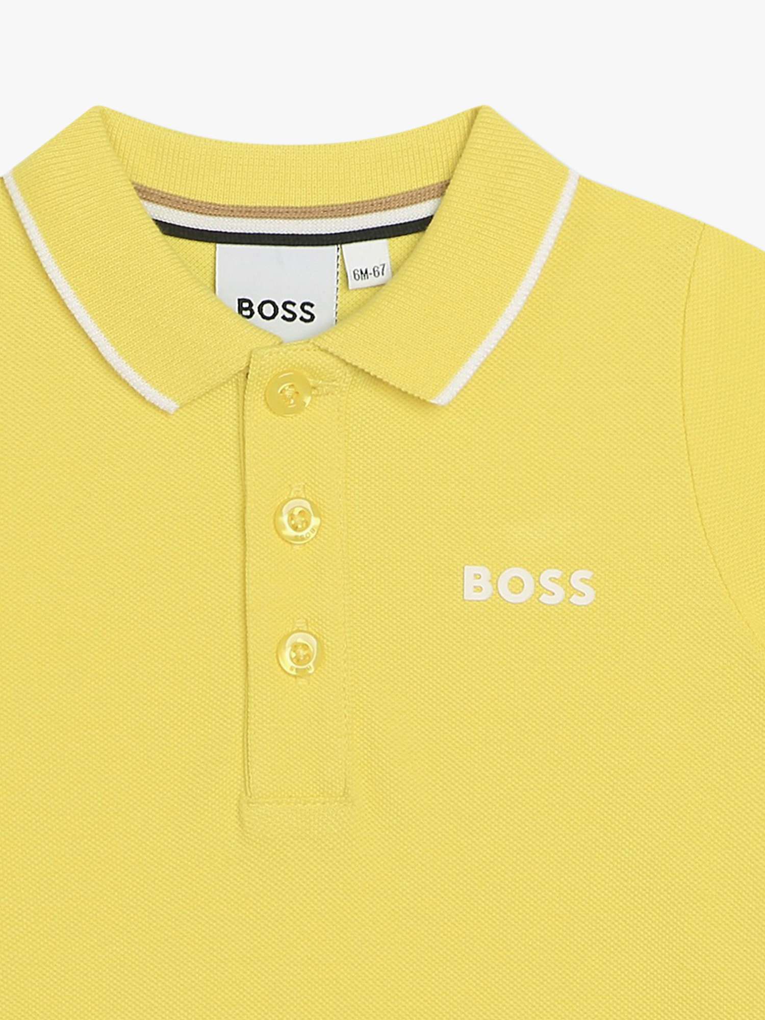 Buy BOSS Baby Short Sleeve Polo Shirt, Yellow Online at johnlewis.com