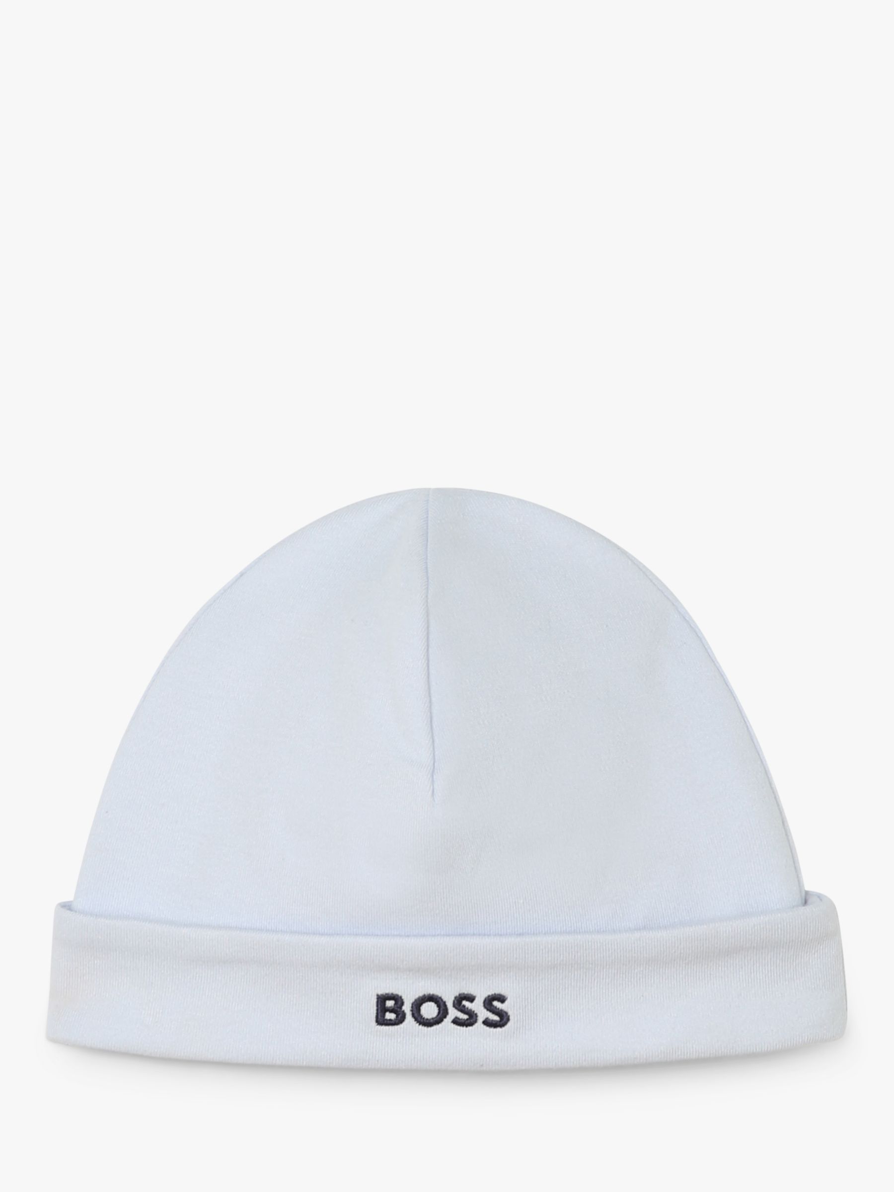 BOSS Baby Embroidered Logo Turn Up Hat, Blue, 1 months