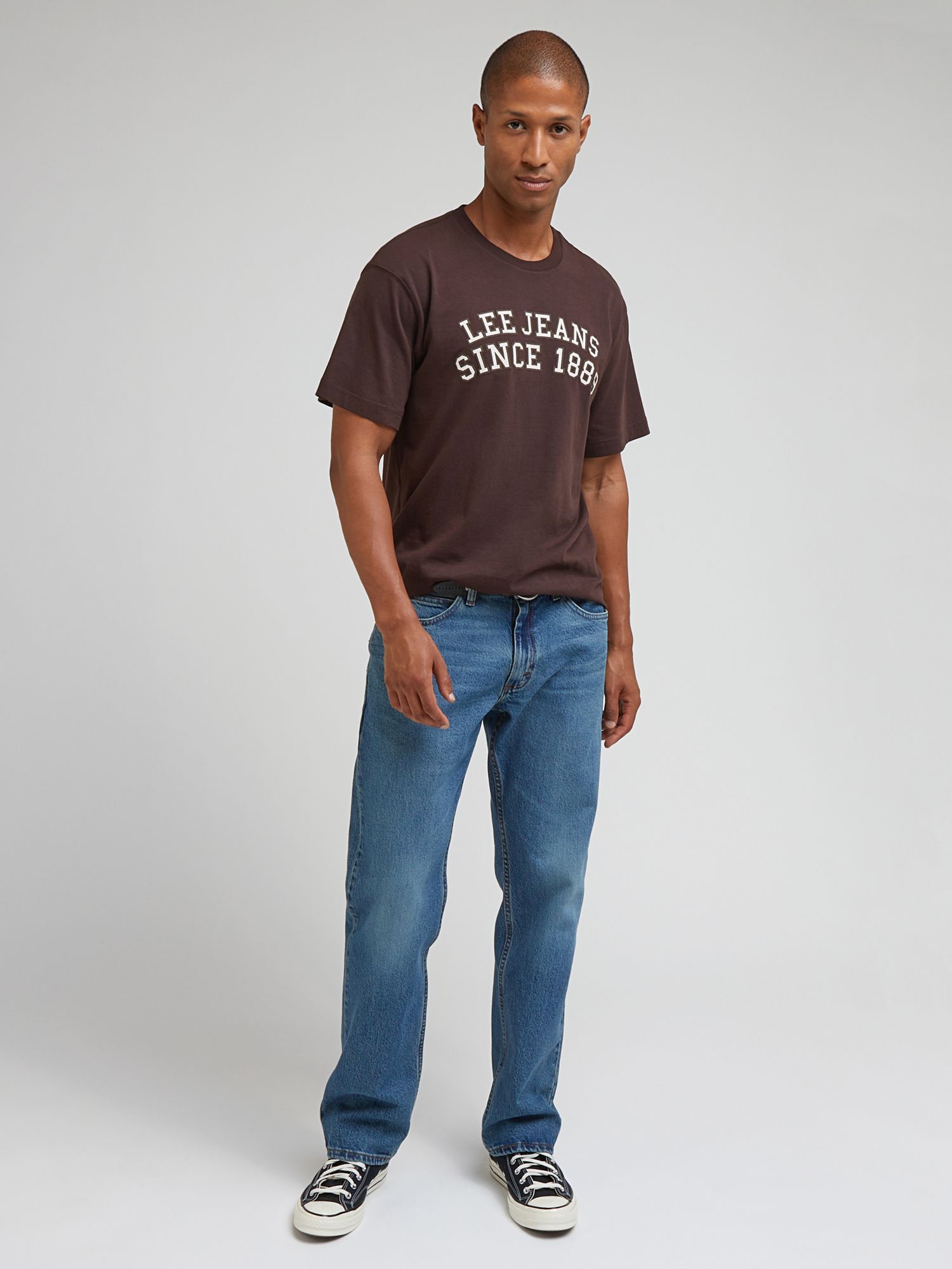 Lee Logo Jeans 1889 Short Sleeve T-Shirt, Arabica, XL