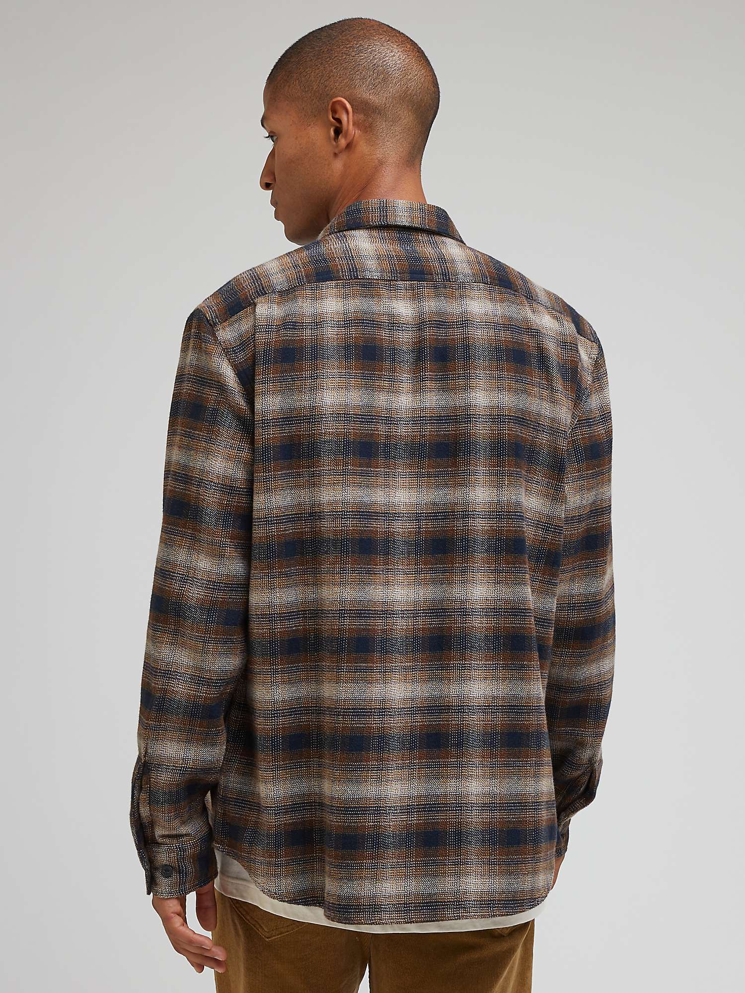 Buy Lee Worker Long Sleeve Shirt, Brown/Multi Online at johnlewis.com