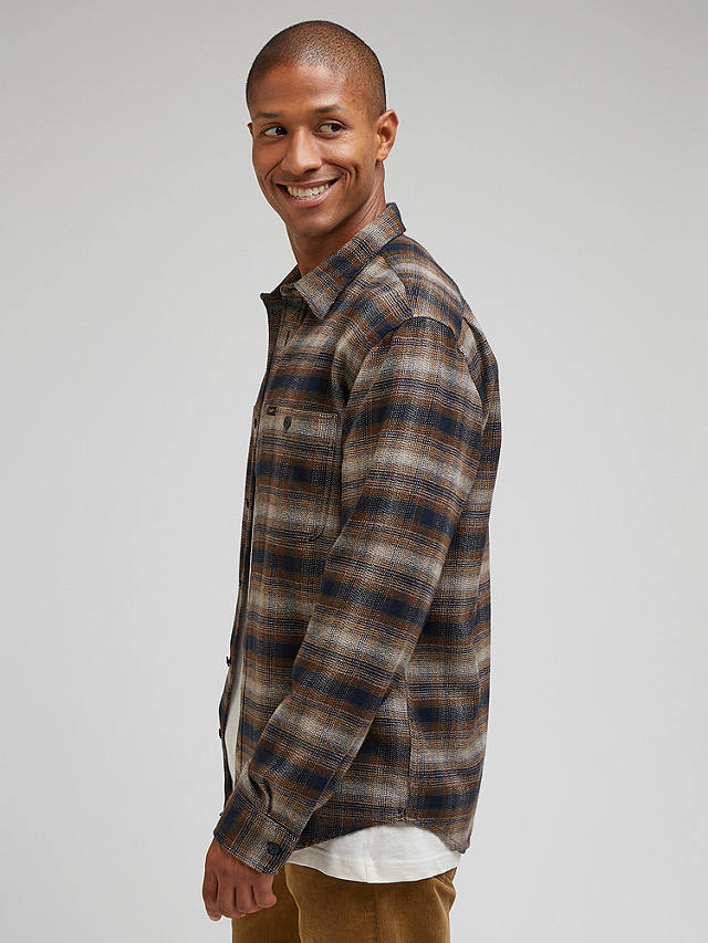Lee Worker Long Sleeve Shirt, Brown/Multi