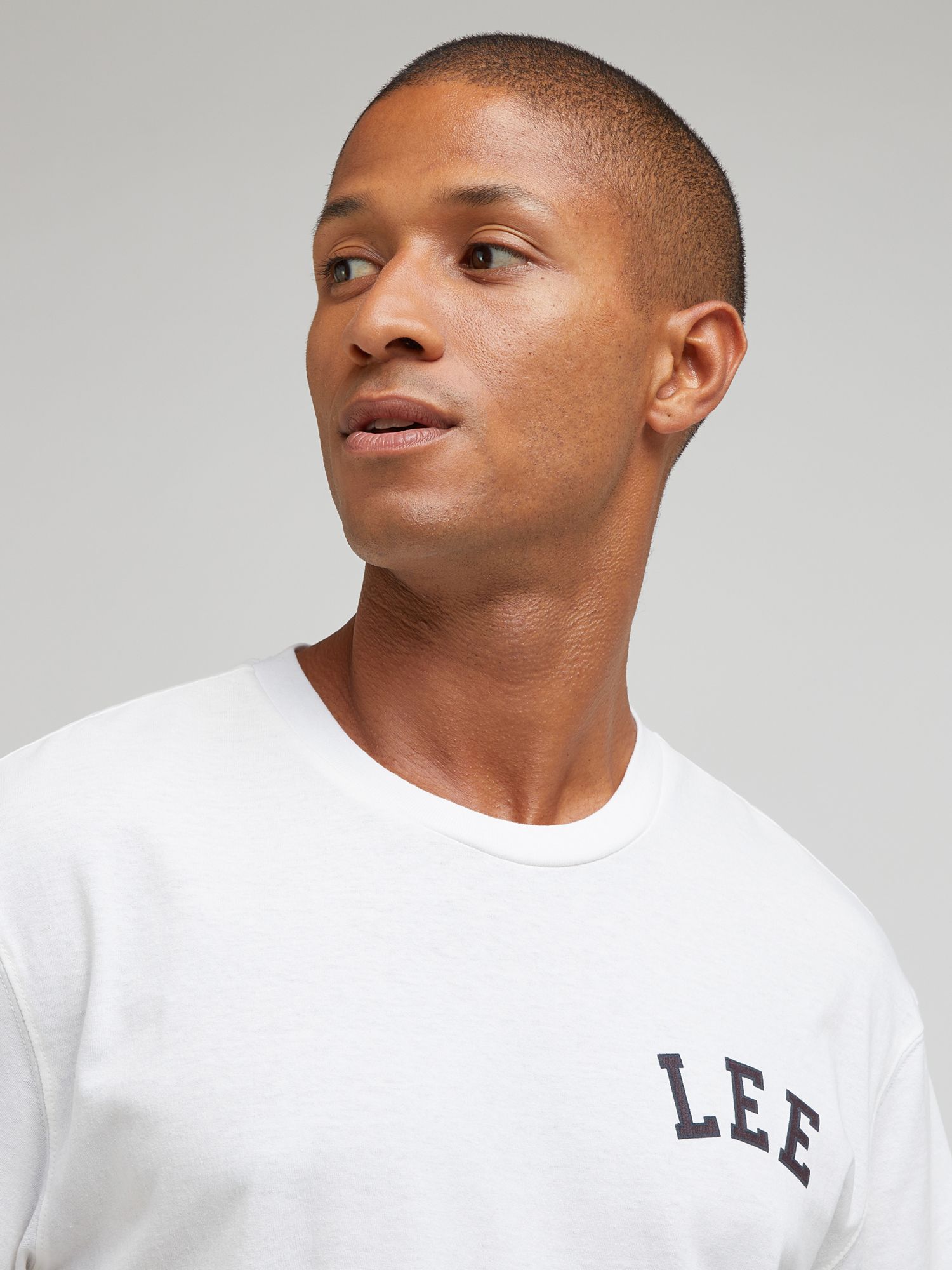 Lee Logo Short Sleeve T-Shirt, Ecru, XXL