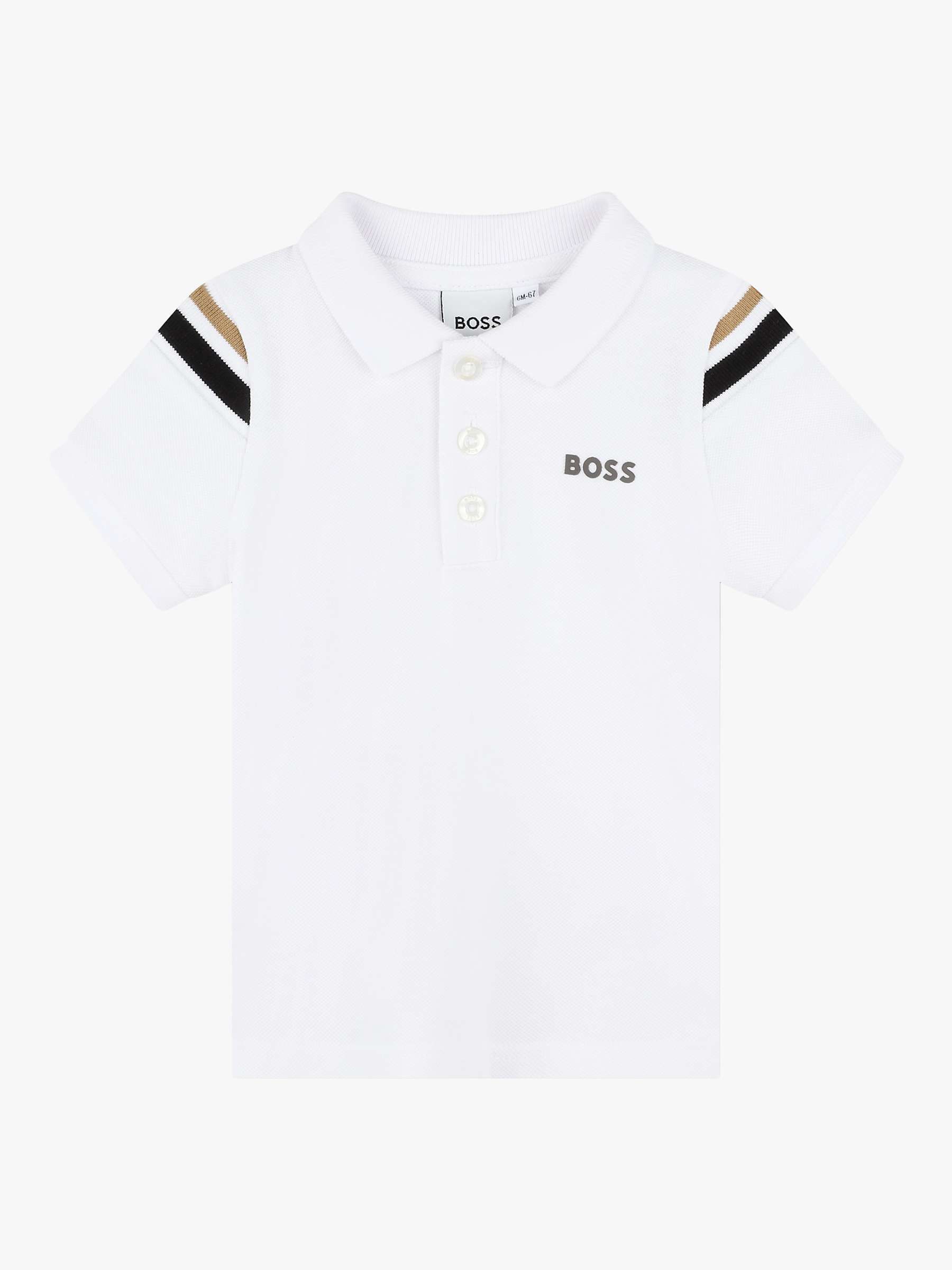 Buy BOSS Kids' Short Sleeve Polo Top, White Online at johnlewis.com