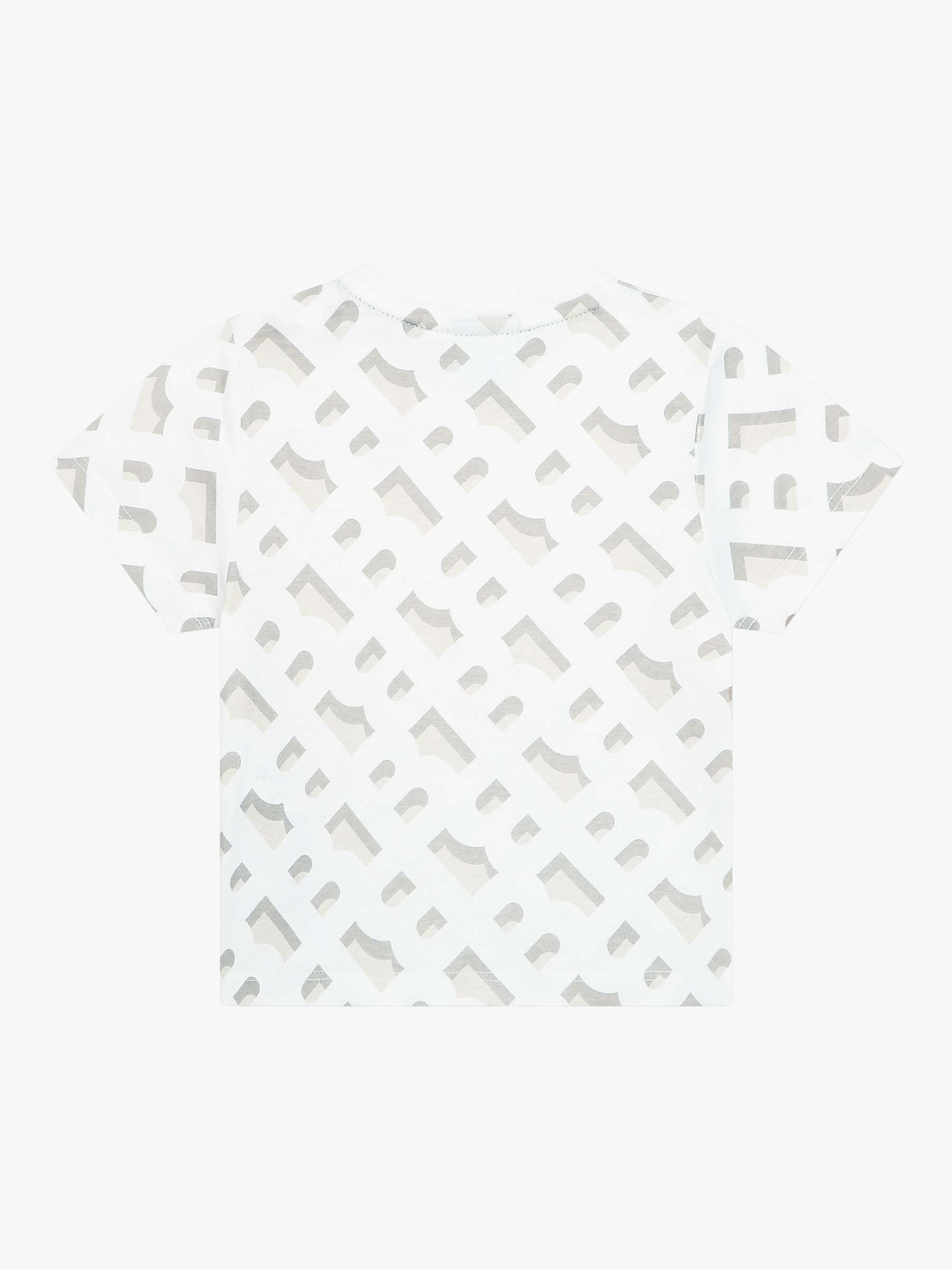 Buy BOSS Baby Monogram Print Logo Short Sleeve T-Shirt, White Online at johnlewis.com