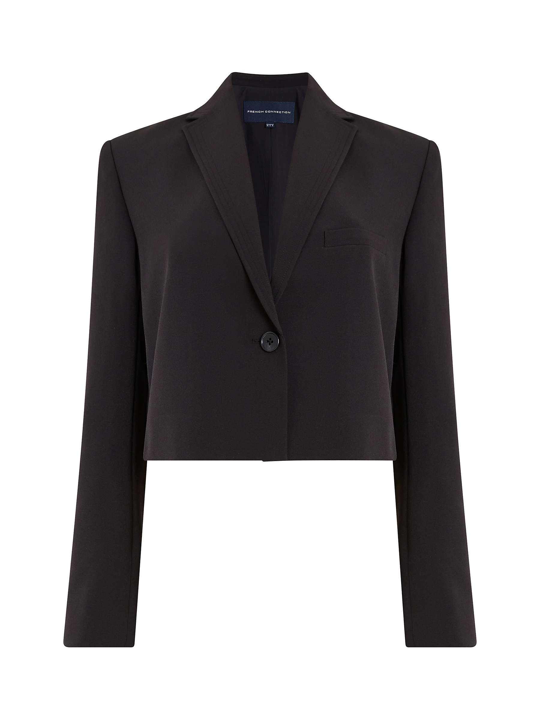 Buy French Connection Echo Cropped Crepe Blazer, Blackout Online at johnlewis.com