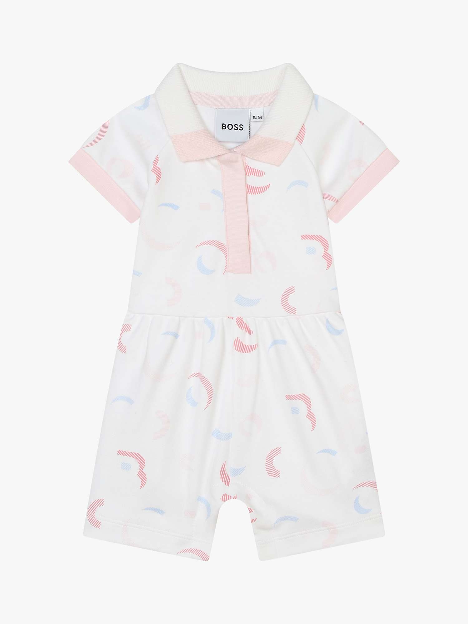 Buy BOSS Baby Polo Collar All In One, White Online at johnlewis.com