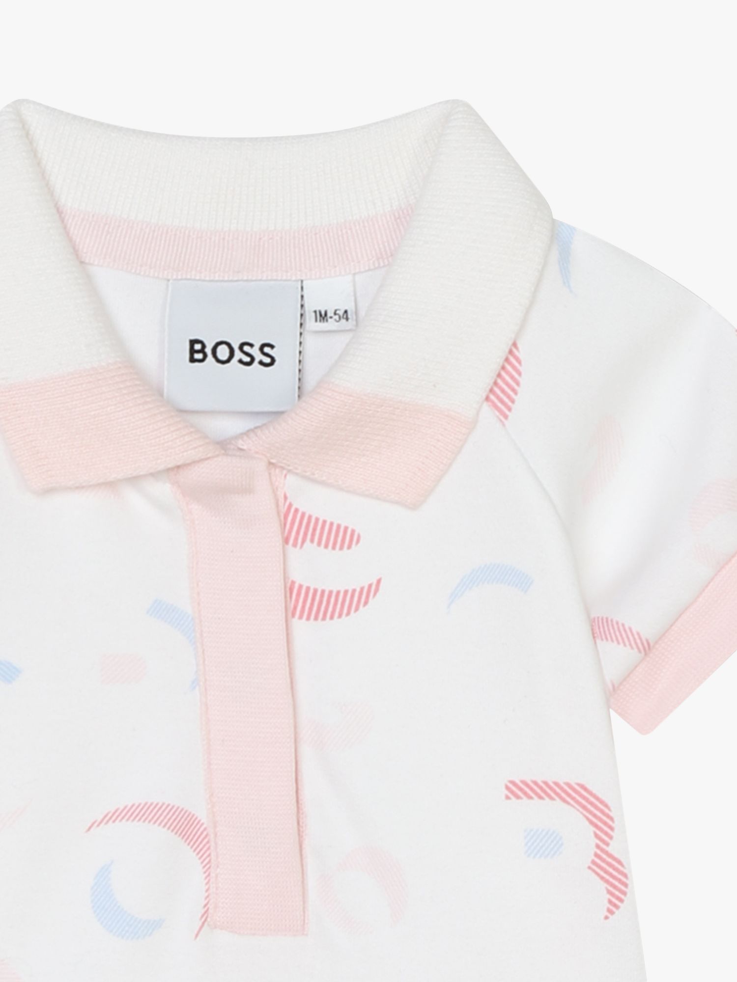 BOSS Baby Polo Collar All In One, White, 3 months