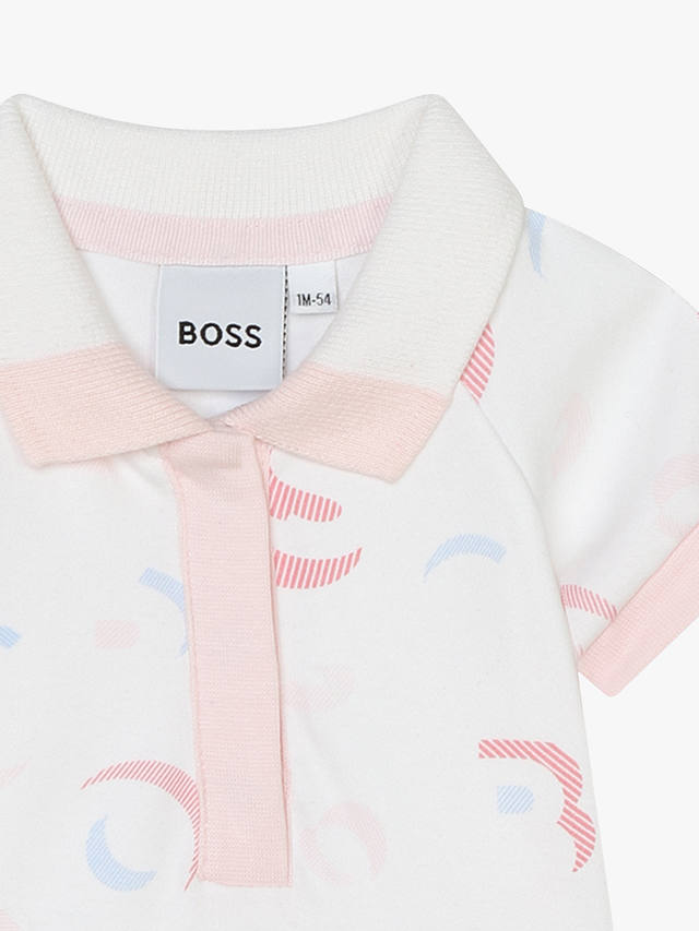 BOSS Baby Polo Collar All In One, White