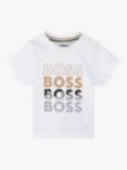 HUGO BOSS BOSS Baby Logo Print Short Sleeve T-Shirt, White/Multi