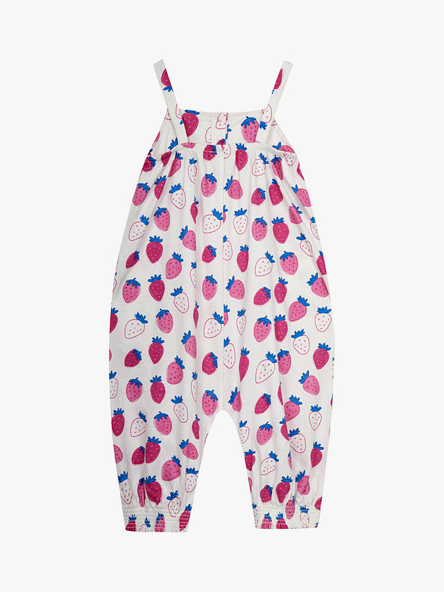 JoJo Maman Bébé Baby Strawberry Print Jumpsuit, Cream/Multi