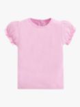 JoJo Maman Bébé Baby Pretty Ruffle Sleeve T-Shirt, Pink, Pink