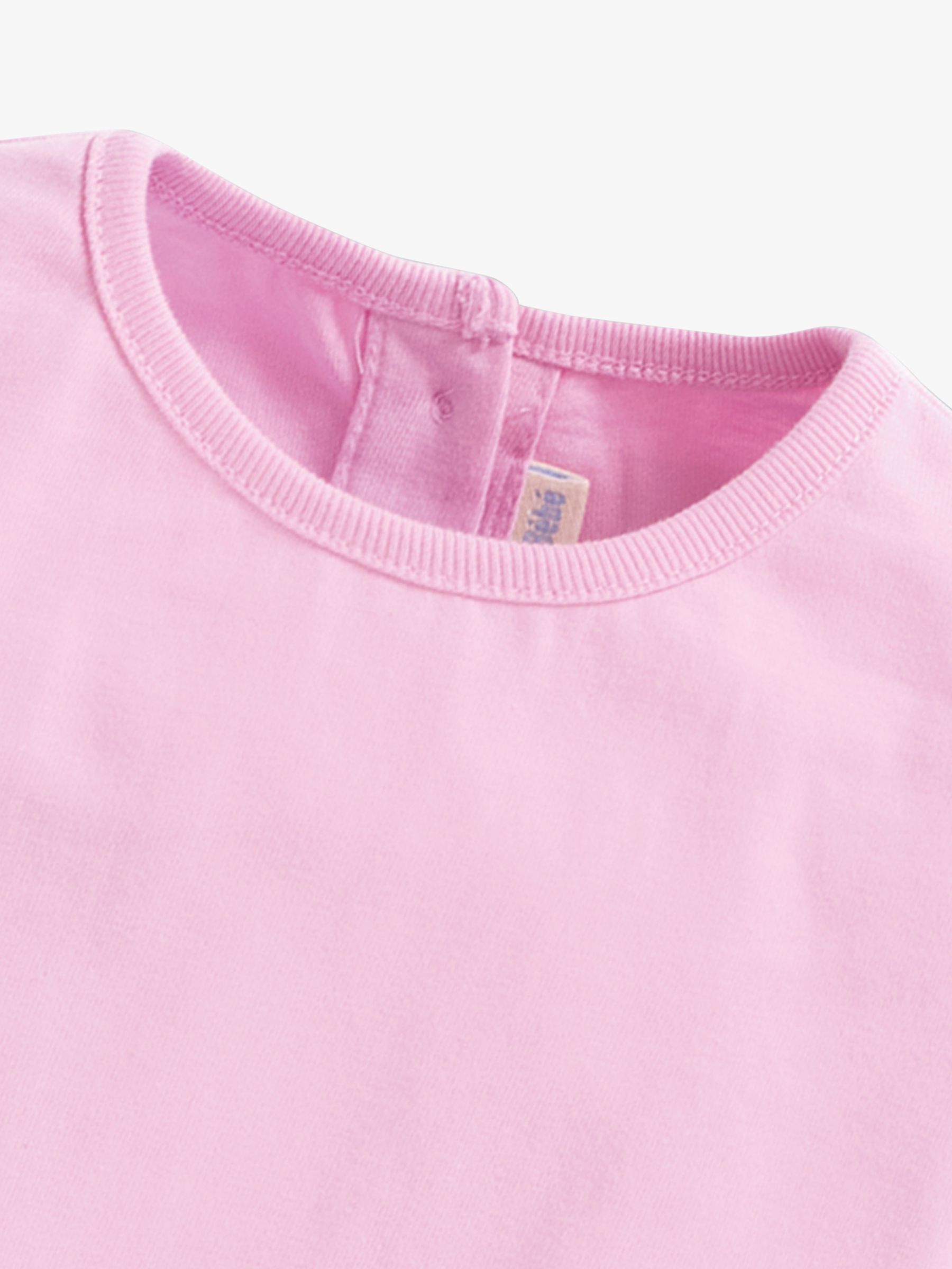 Buy JoJo Maman Bébé Baby Pretty Ruffle Sleeve T-Shirt, Pink Online at johnlewis.com