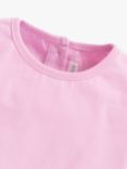JoJo Maman Bébé Baby Pretty Ruffle Sleeve T-Shirt, Pink, Pink