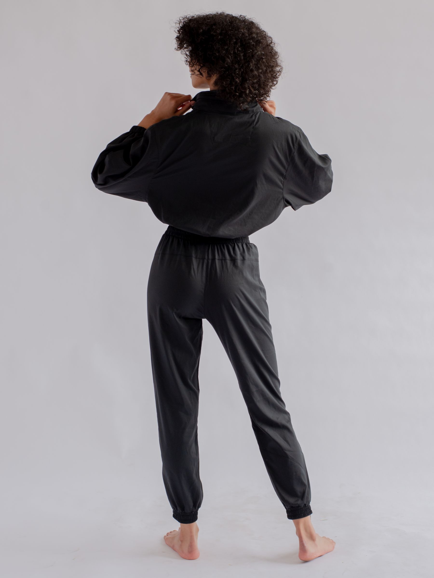 Girlfriend Collective Summit Track Bottoms, Black at John Lewis & Partners