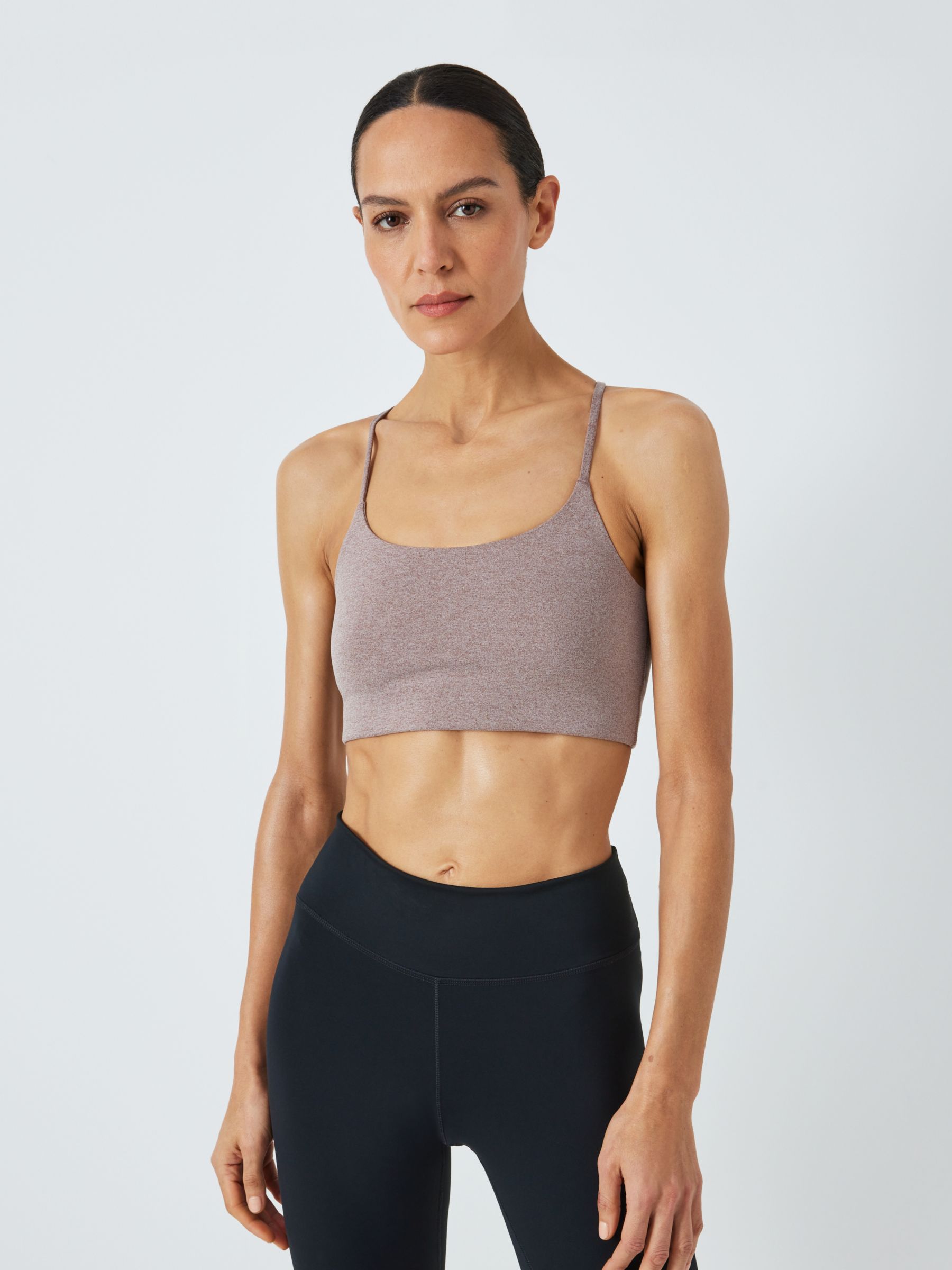 Girlfriend Collective Dylan Cropped Sports Bra, Midnight at John Lewis &  Partners
