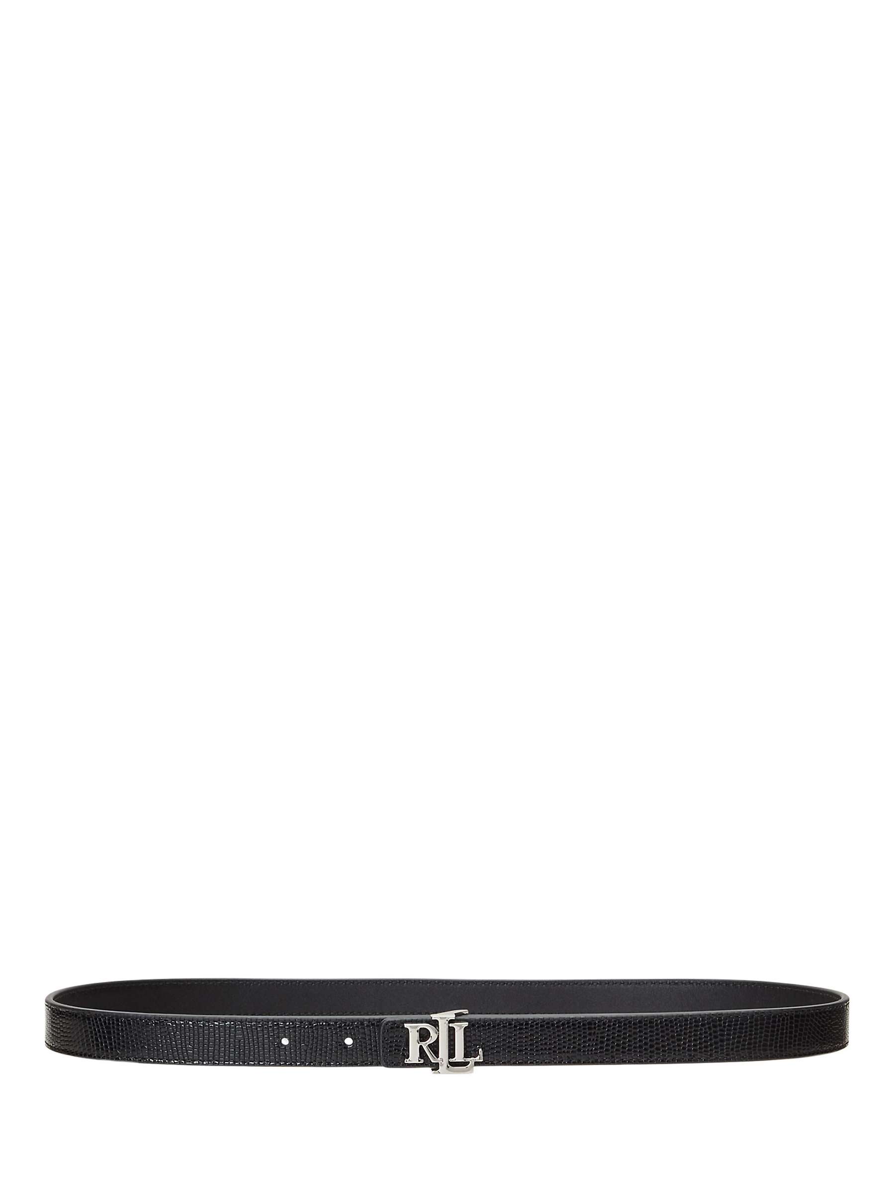 Buy Lauren Ralph Lauren Lizard Texture Reversible Leather Skinny Belt, Black/Black Online at johnlewis.com