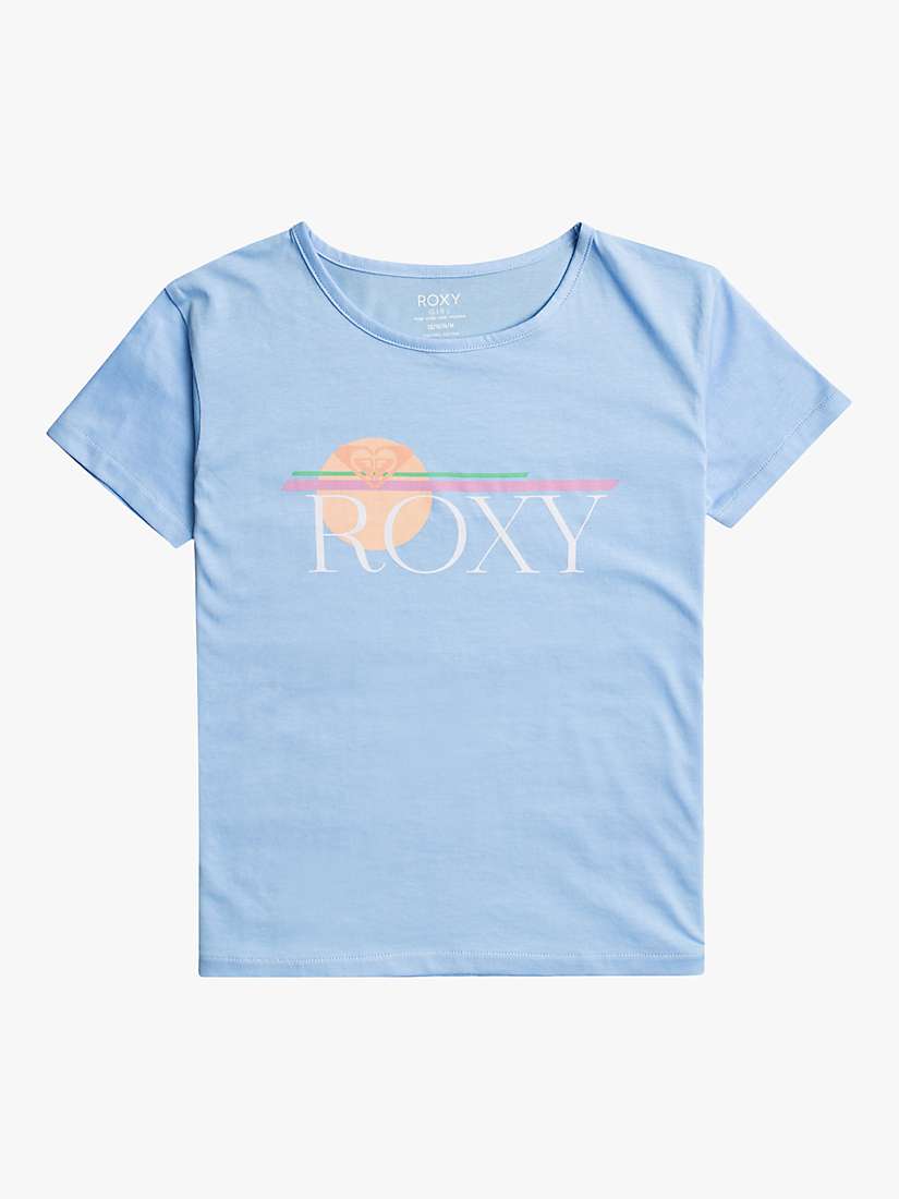 Buy Roxy Kids' Sun Logo Short Sleeve T-Shirt, Air Blue Online at johnlewis.com