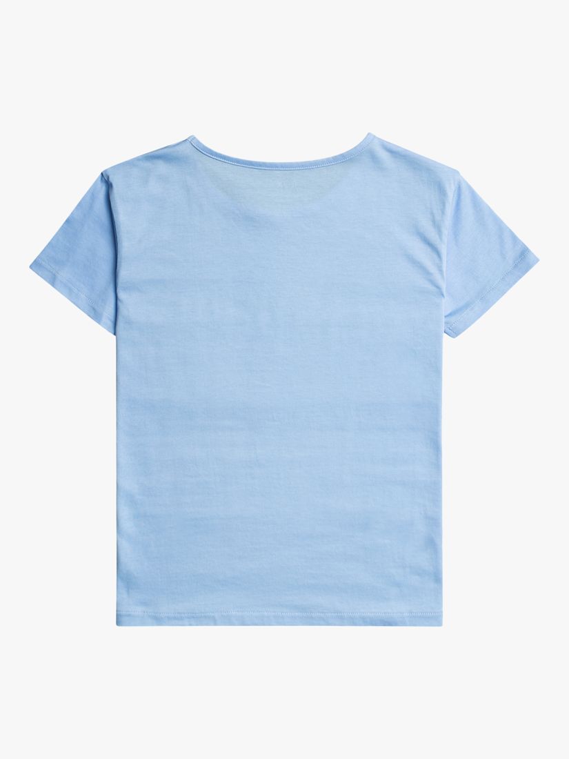 Roxy Kids' Sun Logo Short Sleeve T-Shirt, Air Blue, 8 years