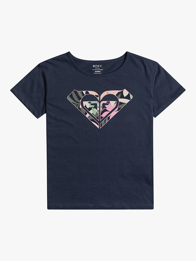 Roxy Kids' Heart Organic Cotton Short Sleeve T-Shirt, Naval Academy