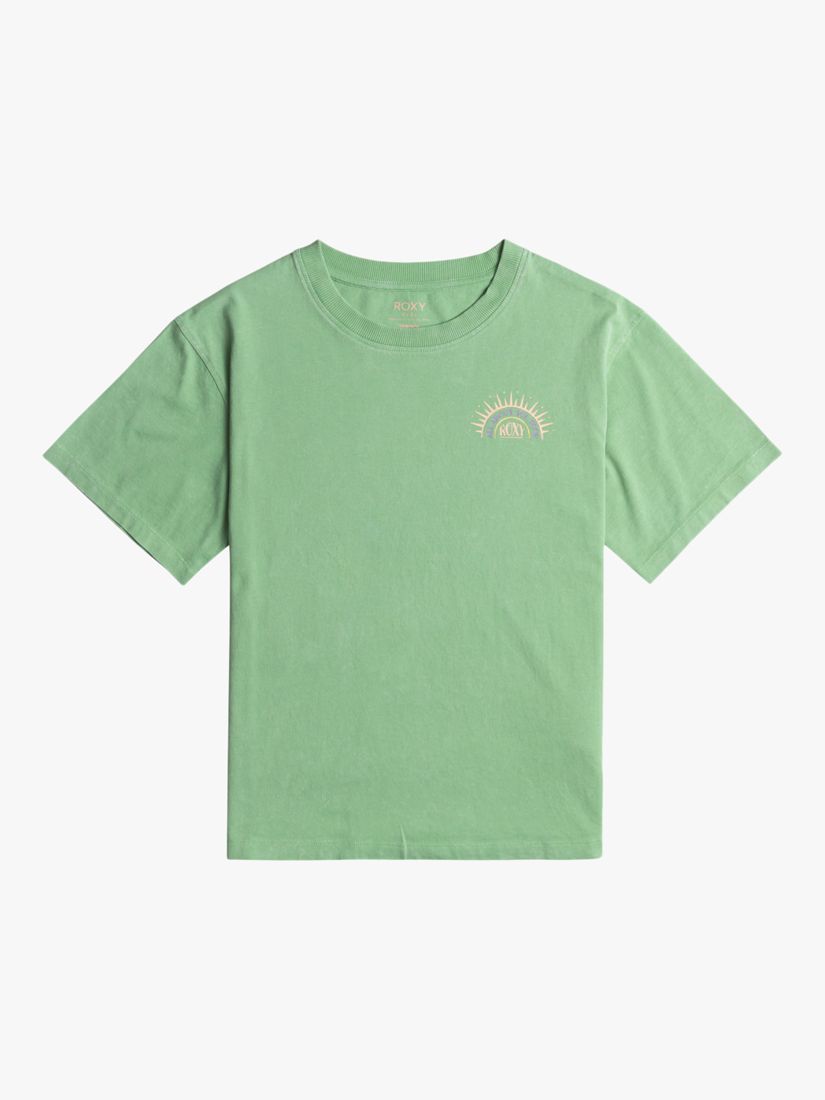 Roxy Kids' California Organic Cotton Short Sleeve T-Shirt, Zephyr Green, 8 years