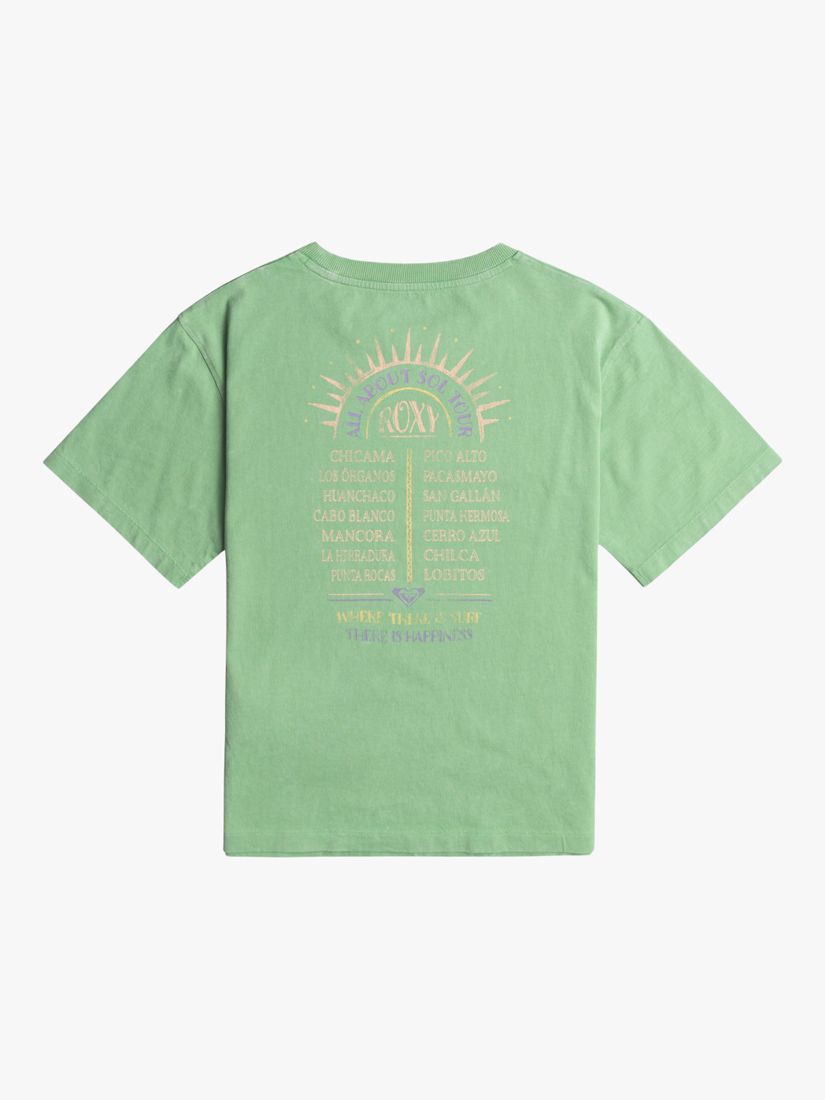 Roxy Kids' California Organic Cotton Short Sleeve T-Shirt, Zephyr Green, 8 years