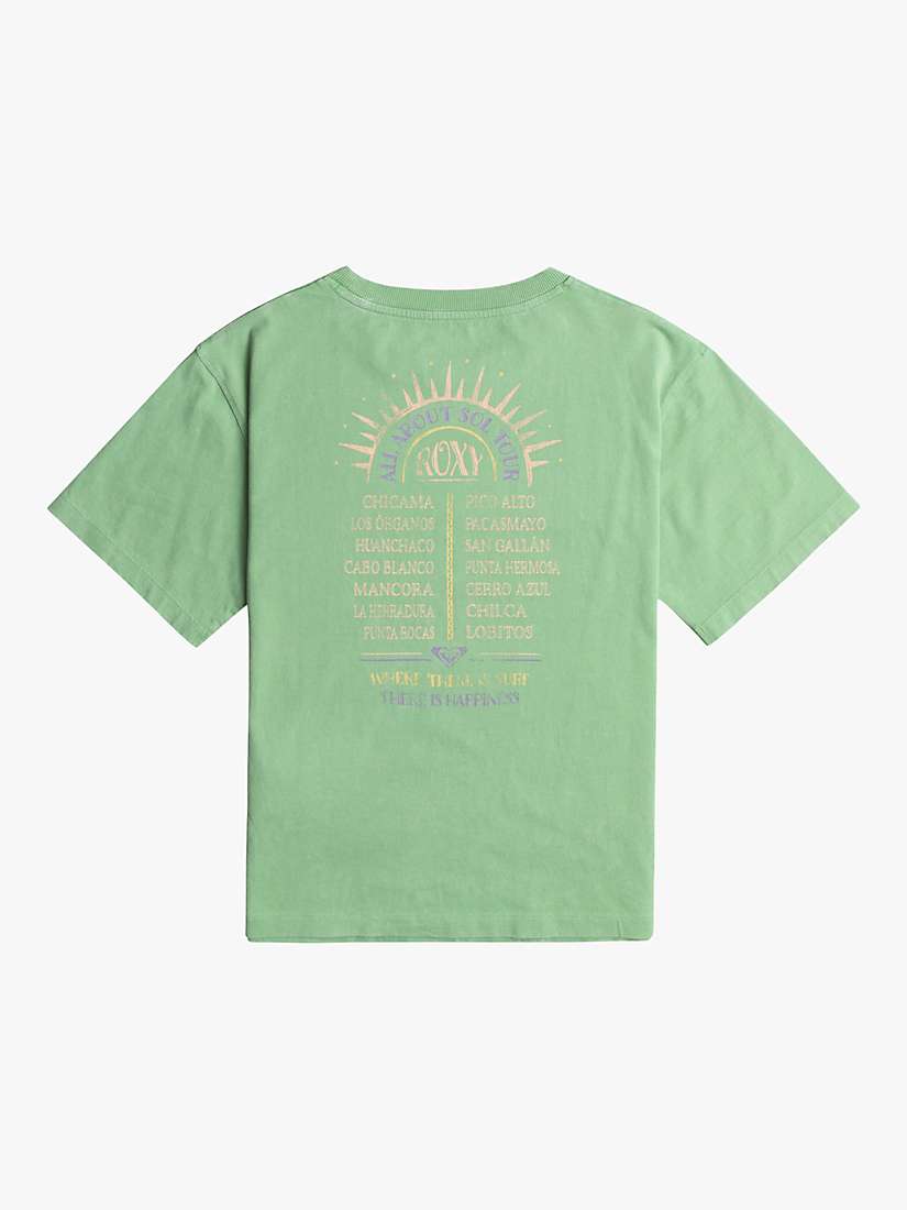 Buy Roxy Kids' California Organic Cotton Short Sleeve T-Shirt, Zephyr Green Online at johnlewis.com
