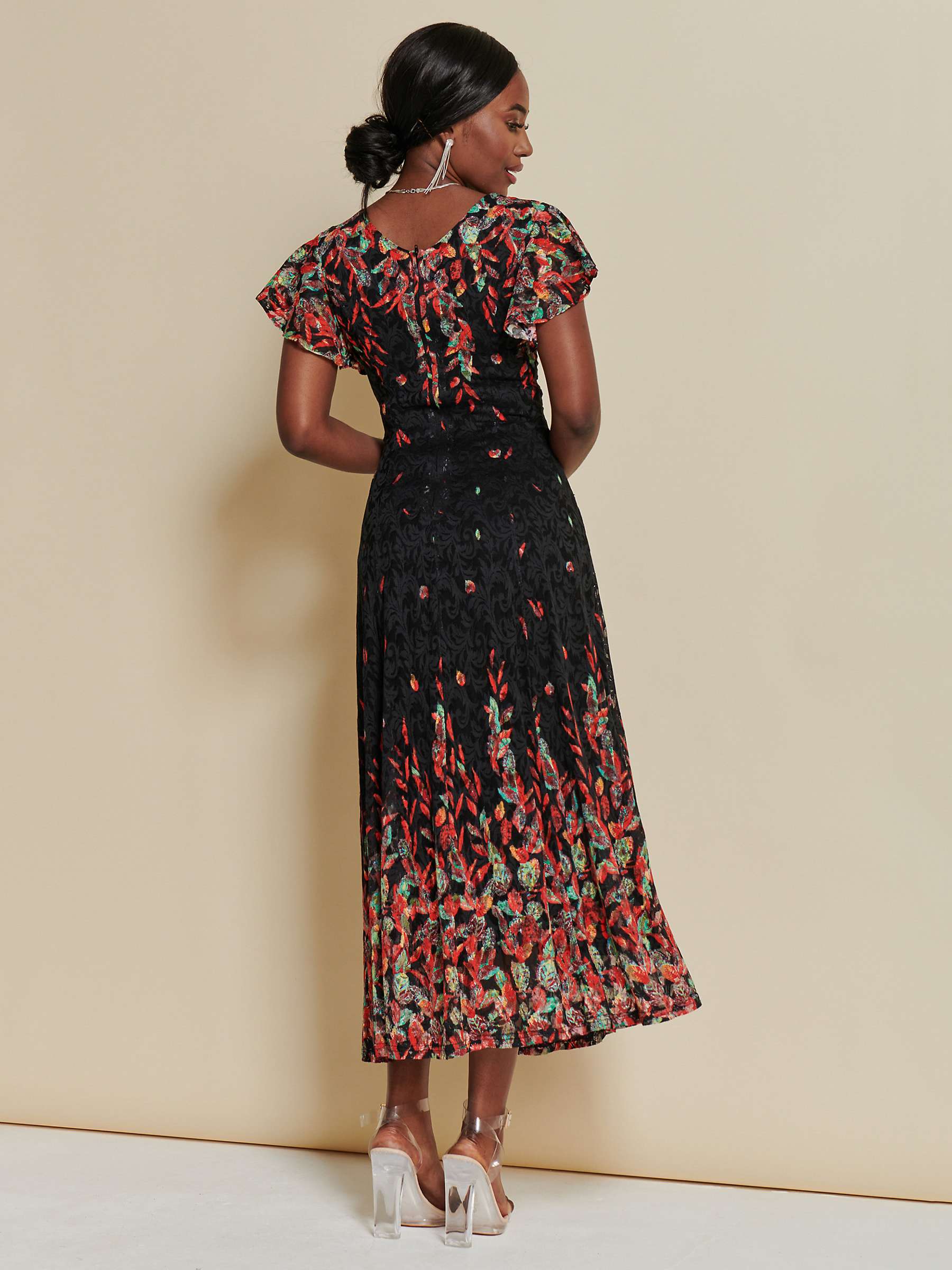 Buy Jolie Moi Mirrored Lace Maxi Dress, Red/Multi Online at johnlewis.com